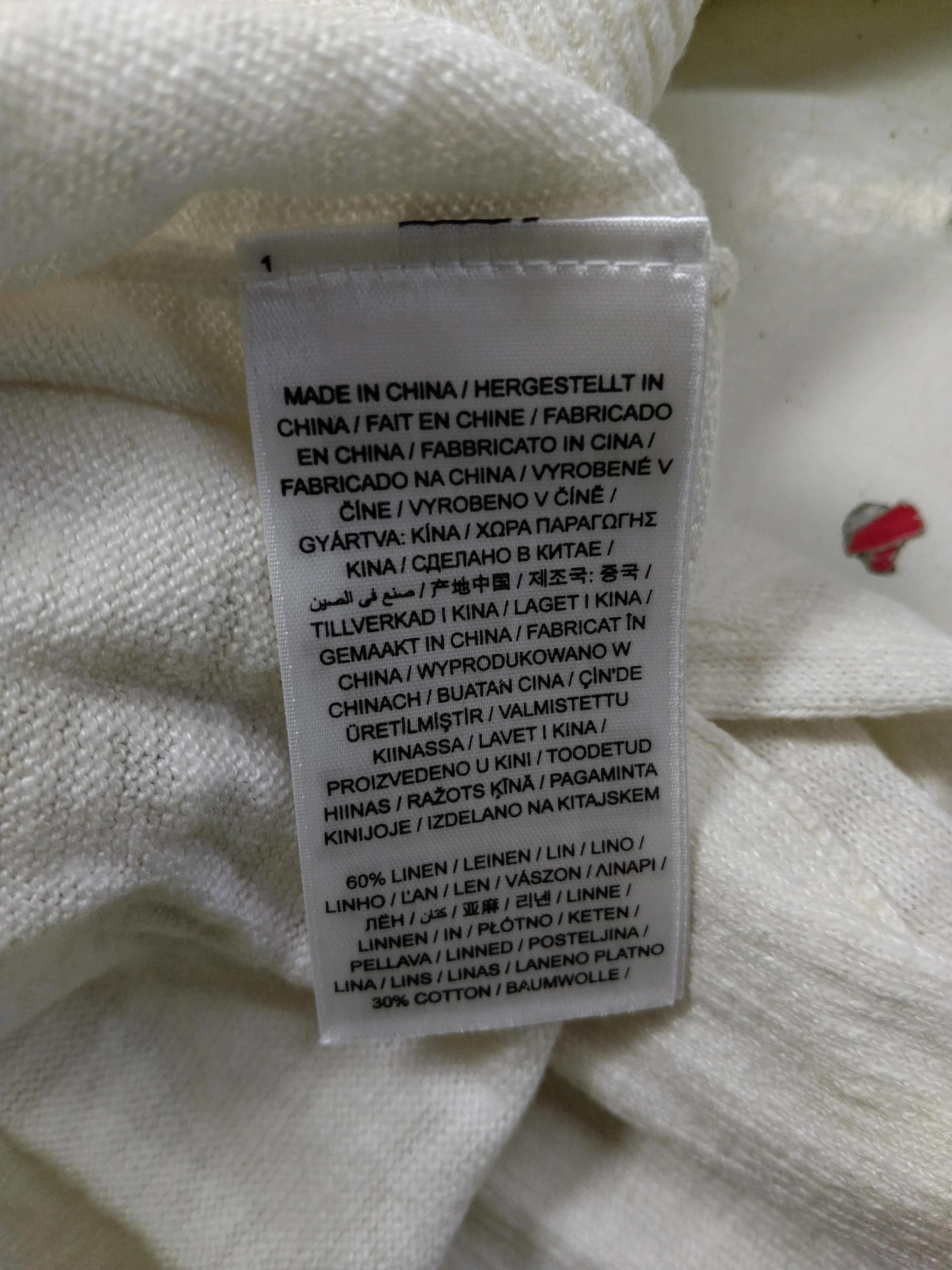 Gant Women's Jumper M Cream Linen with Cotton V-Neck Pullover - Image 6