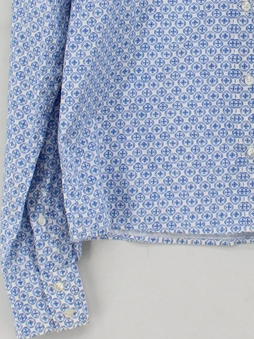 Gant Women's Shirt UK 12 Multi Geometric 100% Cotton Long Sleeve Collared Basic - Image 4
