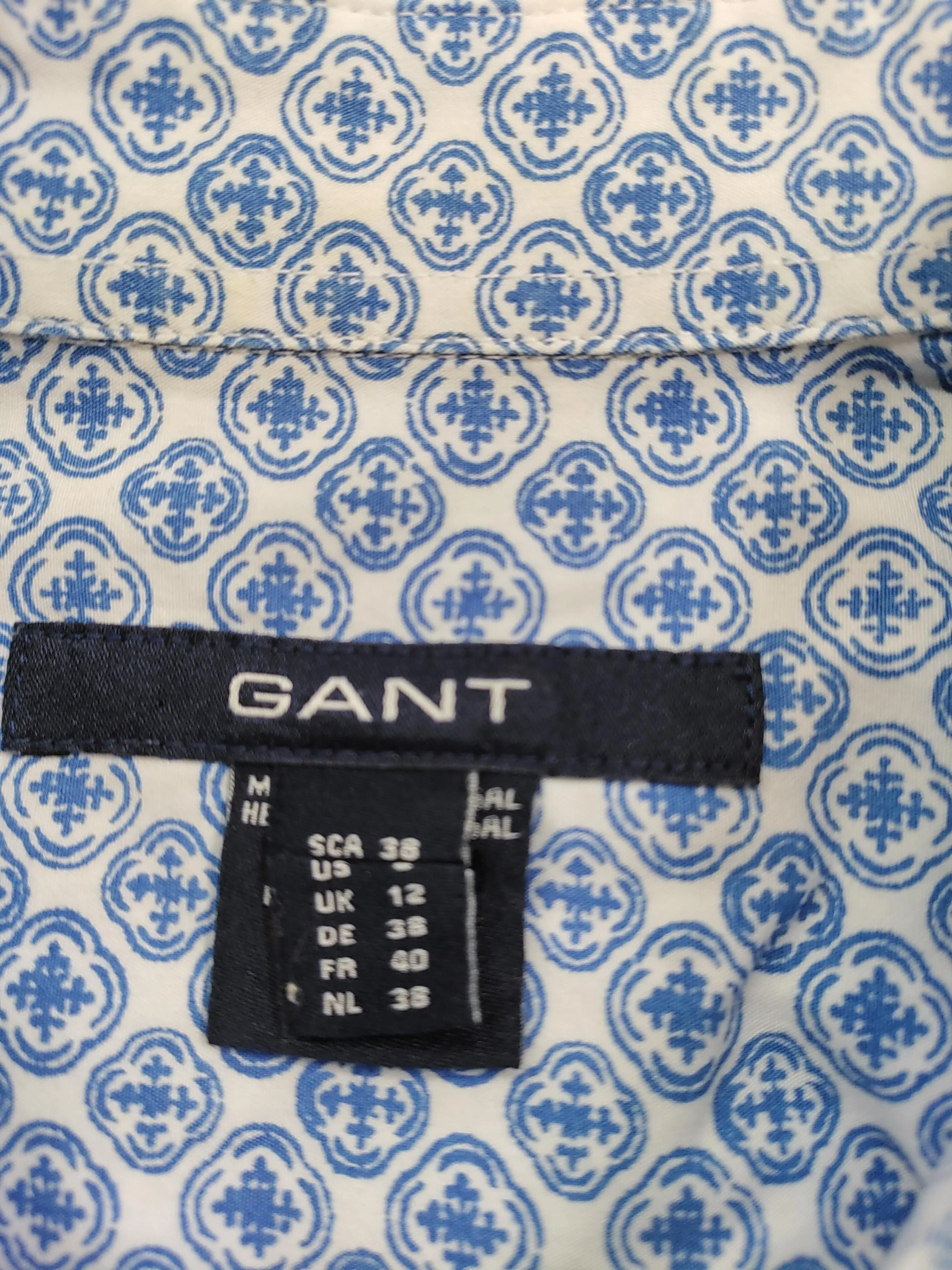 Gant Women's Shirt UK 12 Multi Geometric 100% Cotton Long Sleeve Collared Basic - Image 5