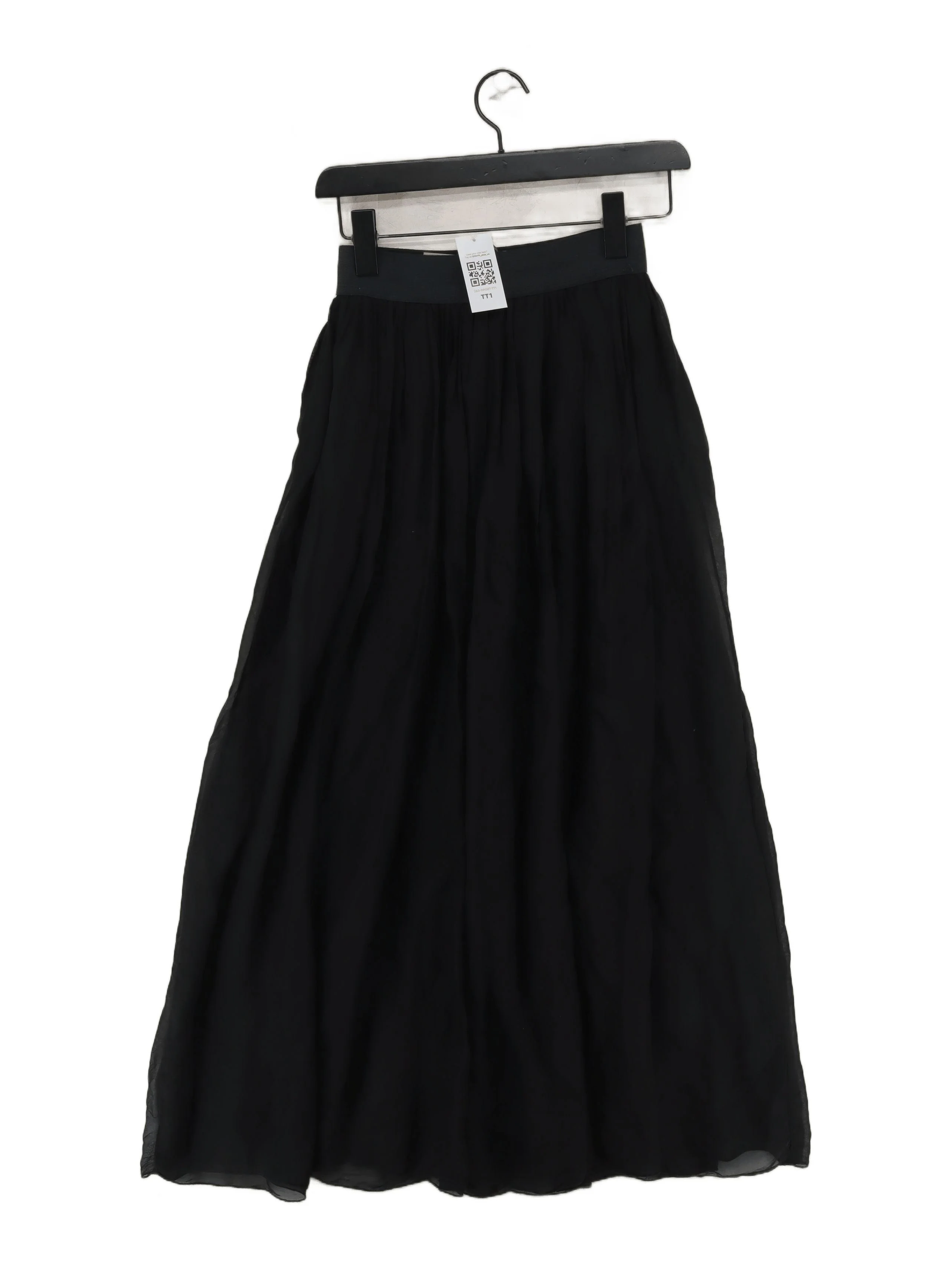 Garconne Women's Maxi Skirt Black Viscose with Silk Long Maxi