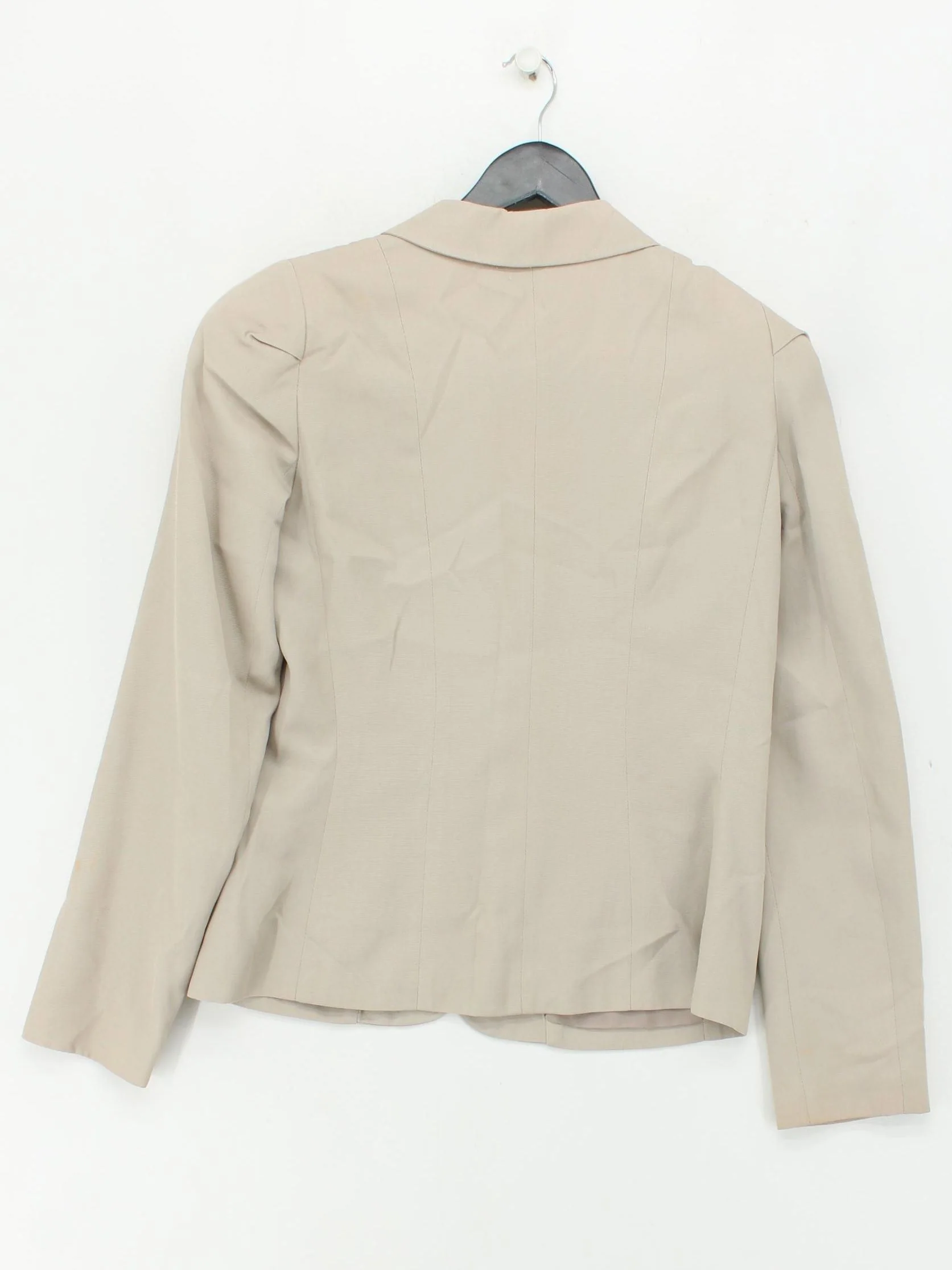 Gerard Darel Women's Blazer UK 10 Cream Viscose with Cotton, Polyester Overcoat - Image 2