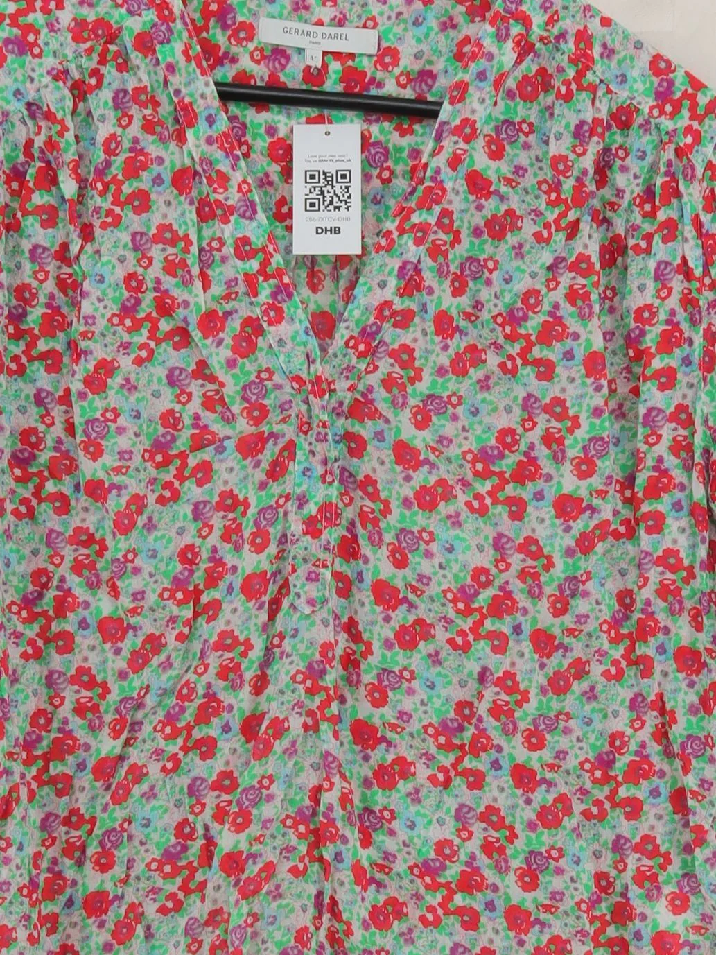 Gerard Darel Women's Blouse UK 14 Multi 100% Cotton Basic - Image 3