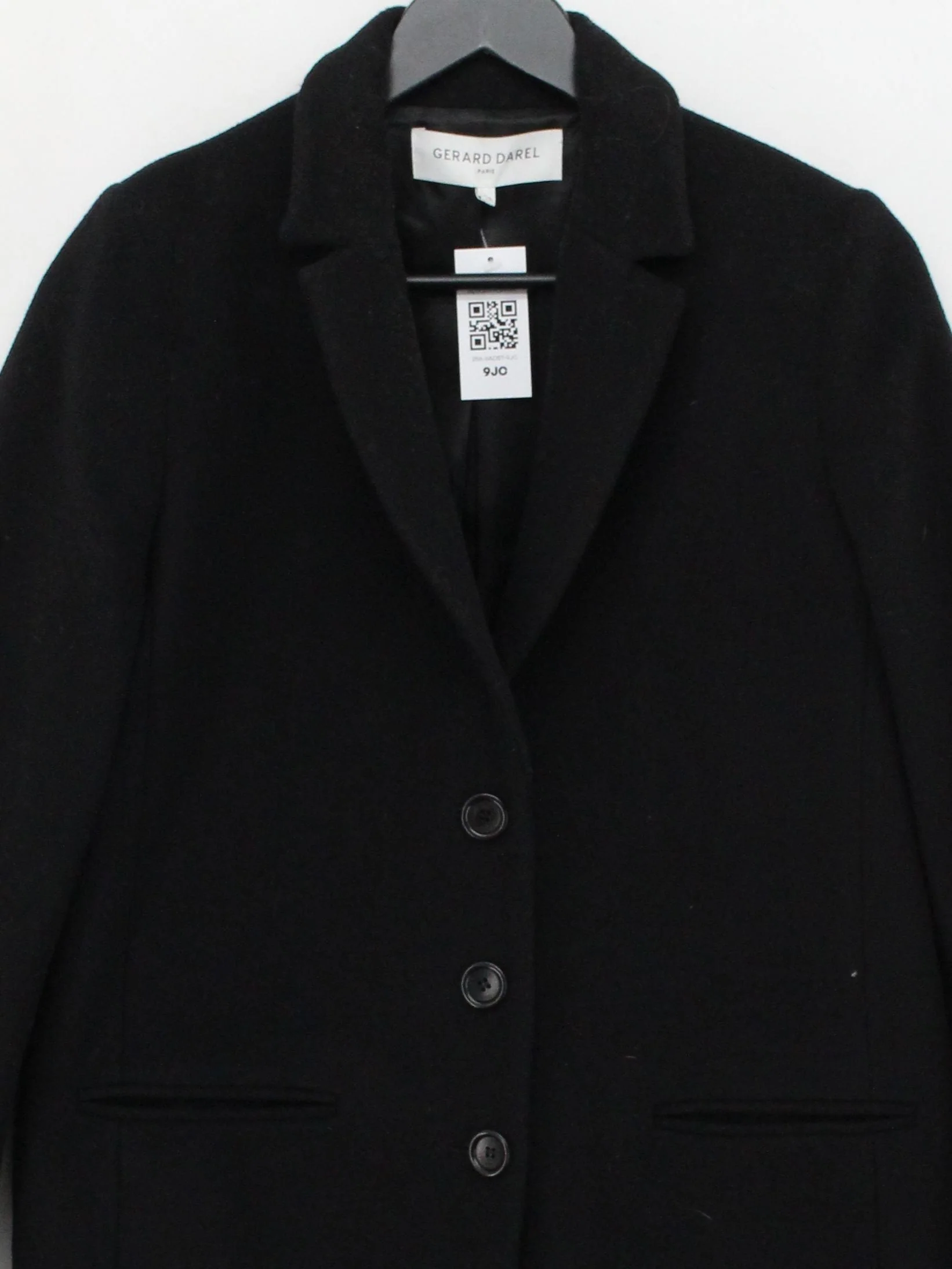 Gerard Darel Women's Coat UK 12 Black Wool with Acetate Overcoat - Image 3