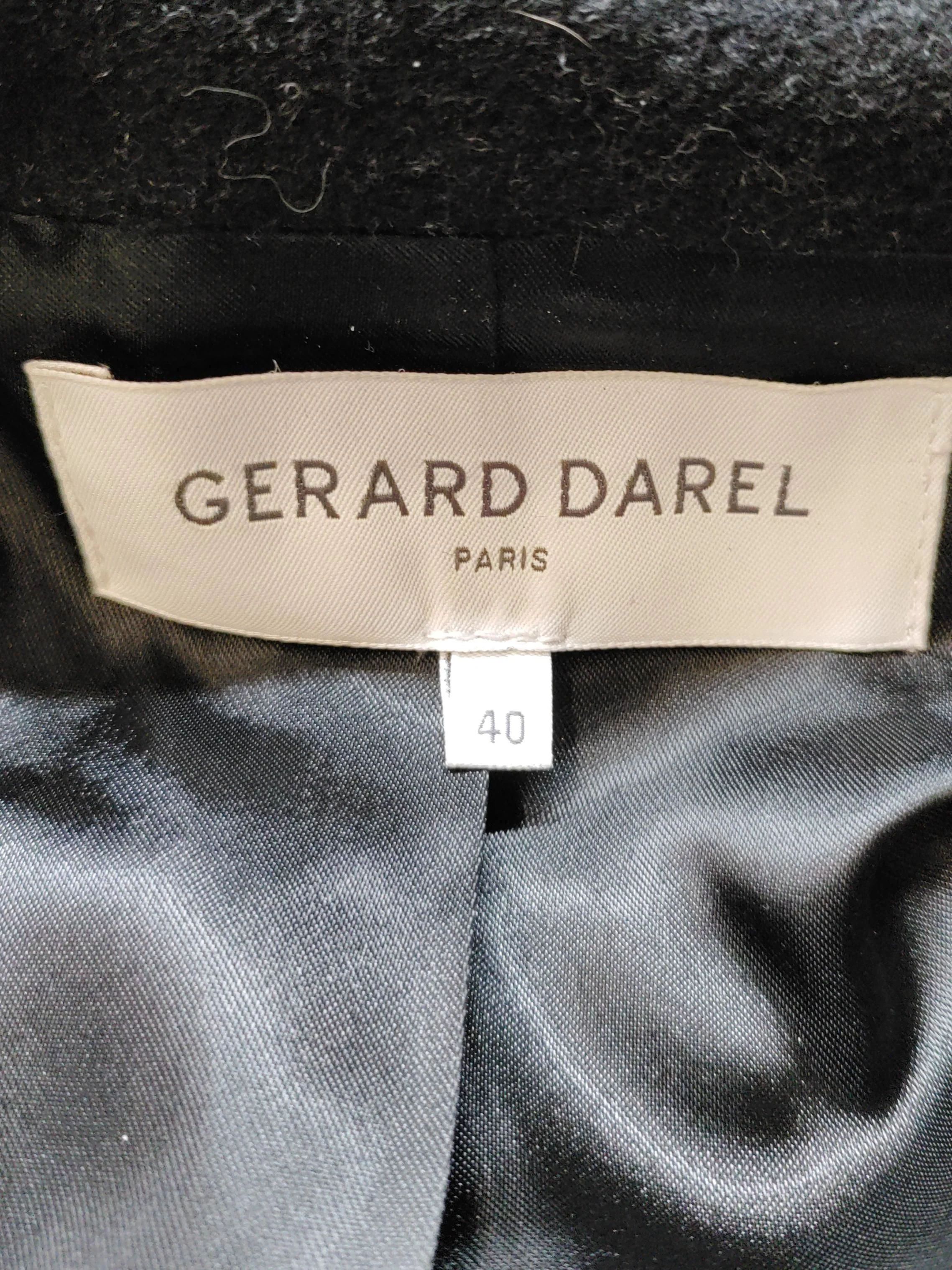 Gerard Darel Women's Coat UK 12 Black Wool with Acetate Overcoat - Image 5