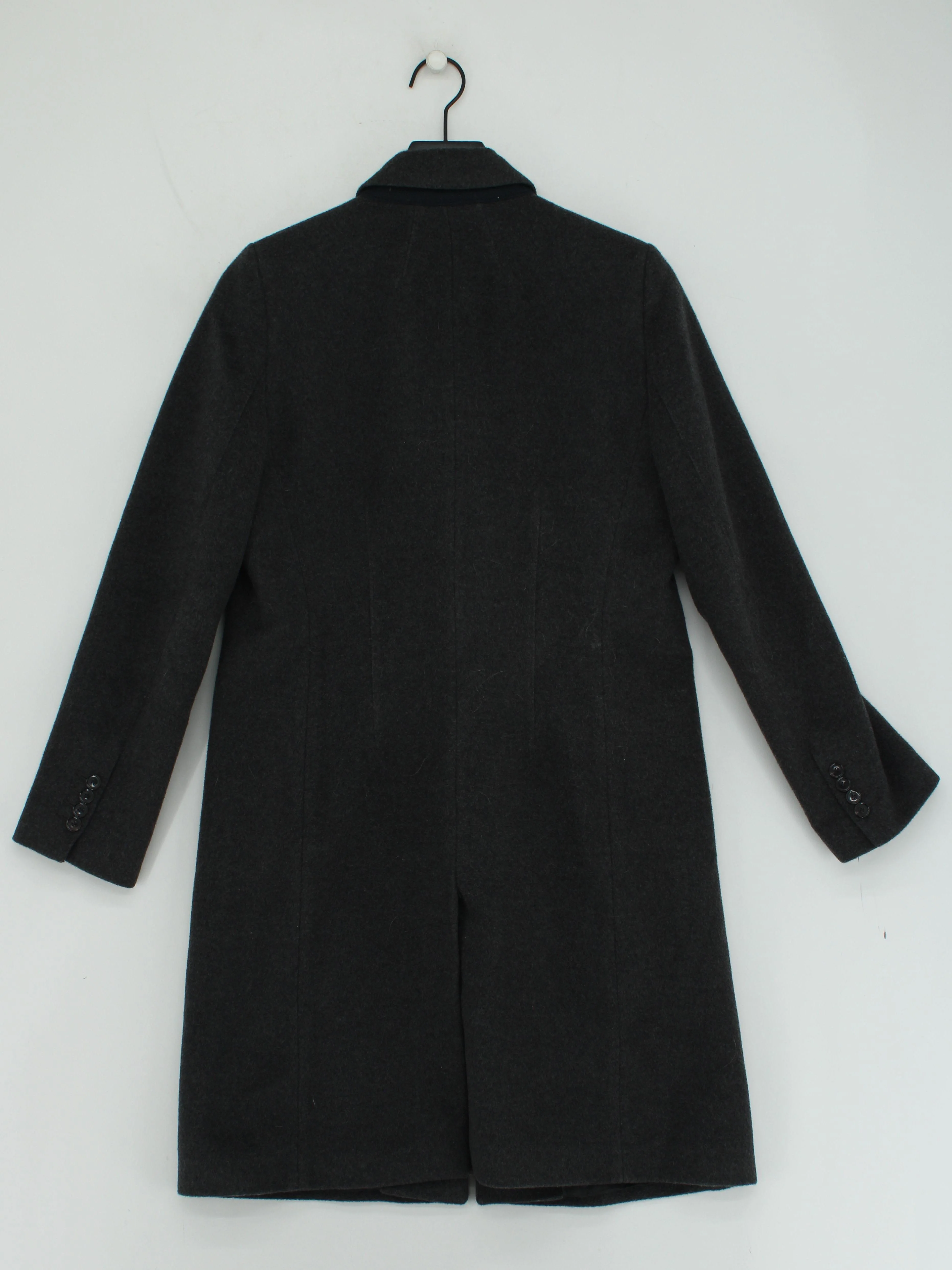 Gerard Darel Women's Coat UK 12 Grey Wool with Angora Overcoat - Image 2