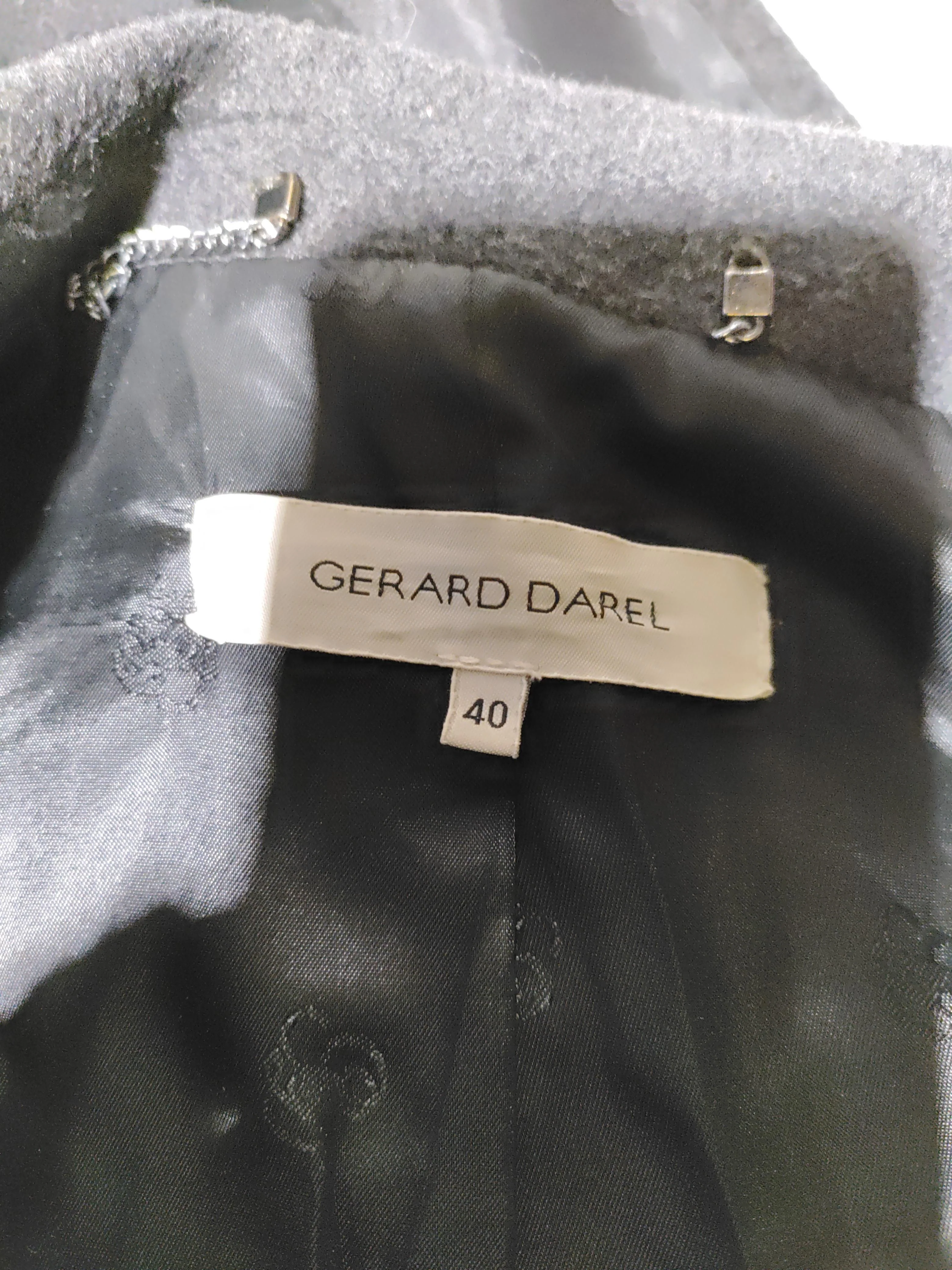 Gerard Darel Women's Coat UK 12 Grey Wool with Angora Overcoat - Image 5