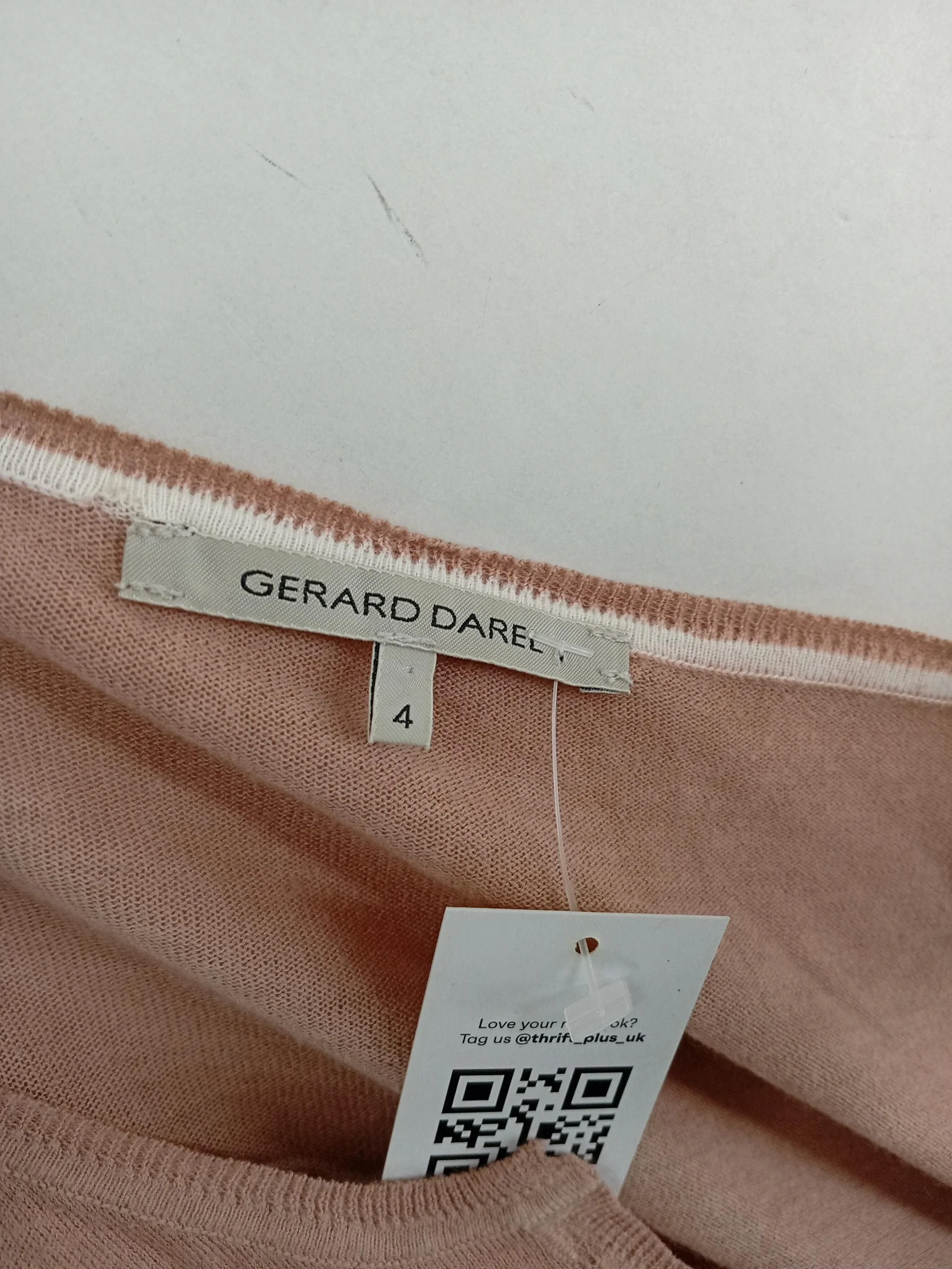 Gerard Darel Women's Jumper UK 4 Tan Graphic 100% Cotton V-Neck Pullover - Image 7