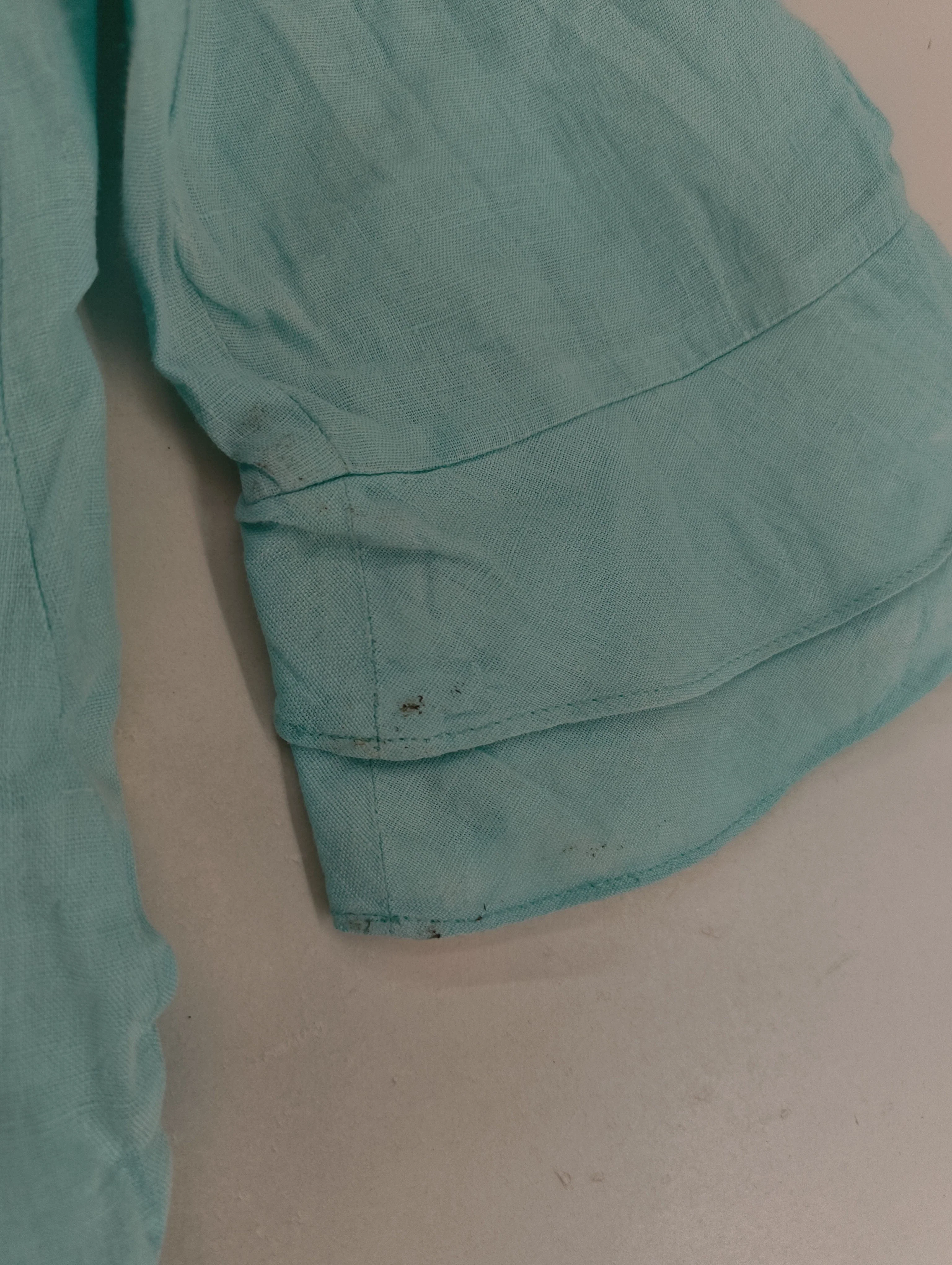 Gerard Darel Women's Shirt UK 18 Blue 100% Other 3/4 Sleeve Collared Basic - Image 5
