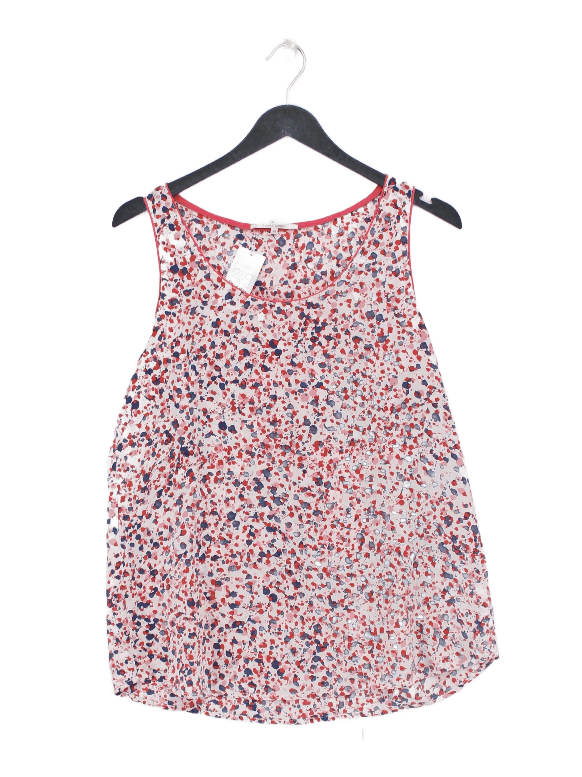 Gerard Darel Women's Top M Multi 100% Silk Sleeveless Round Neck Basic