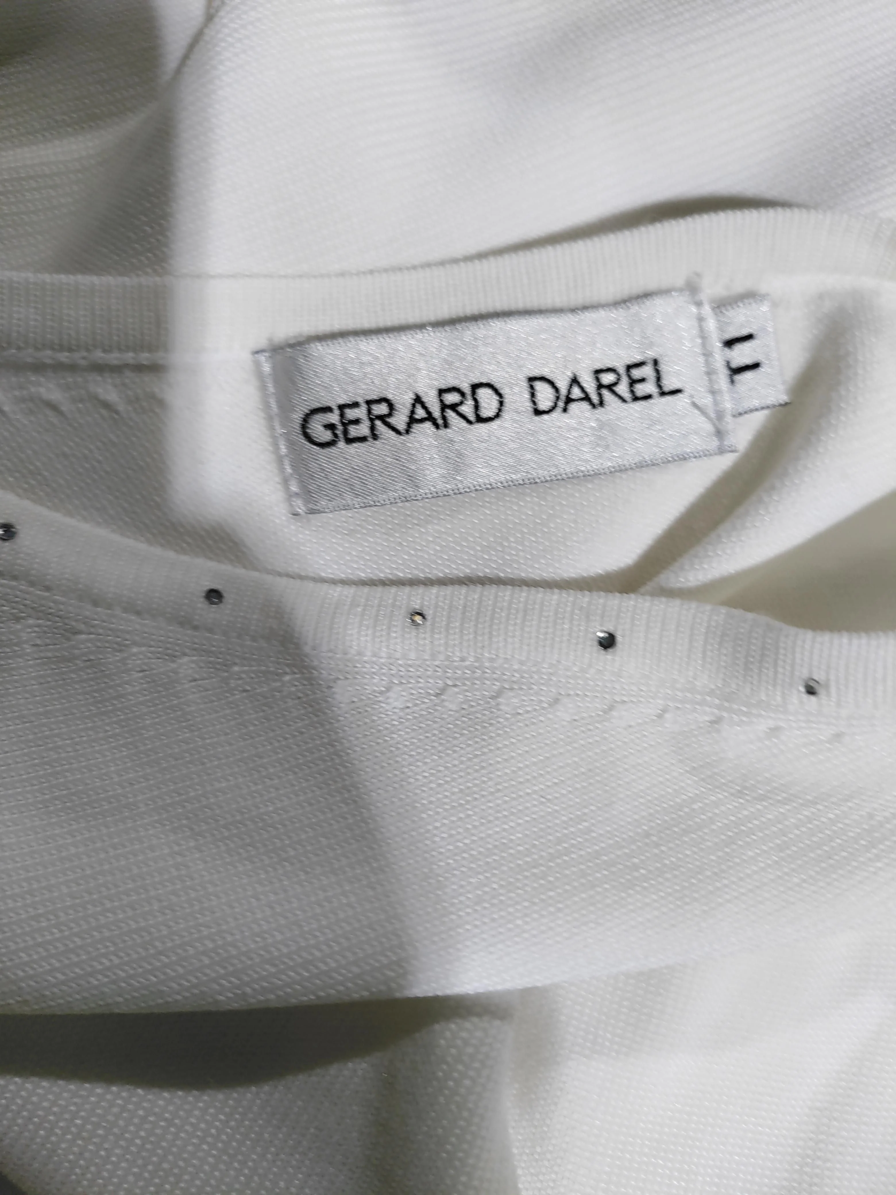 Gerard Darel Women's Top S White Viscose with Polyamide Long Sleeve V-Neck Basic - Image 6