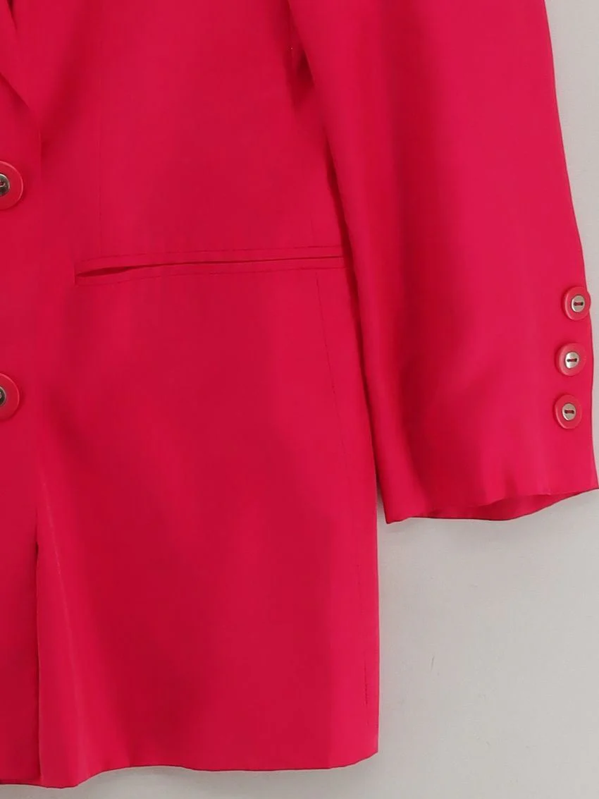 Gerry Weber Women's Blazer UK 10 Pink Silk with Acetate Overcoat - Image 4