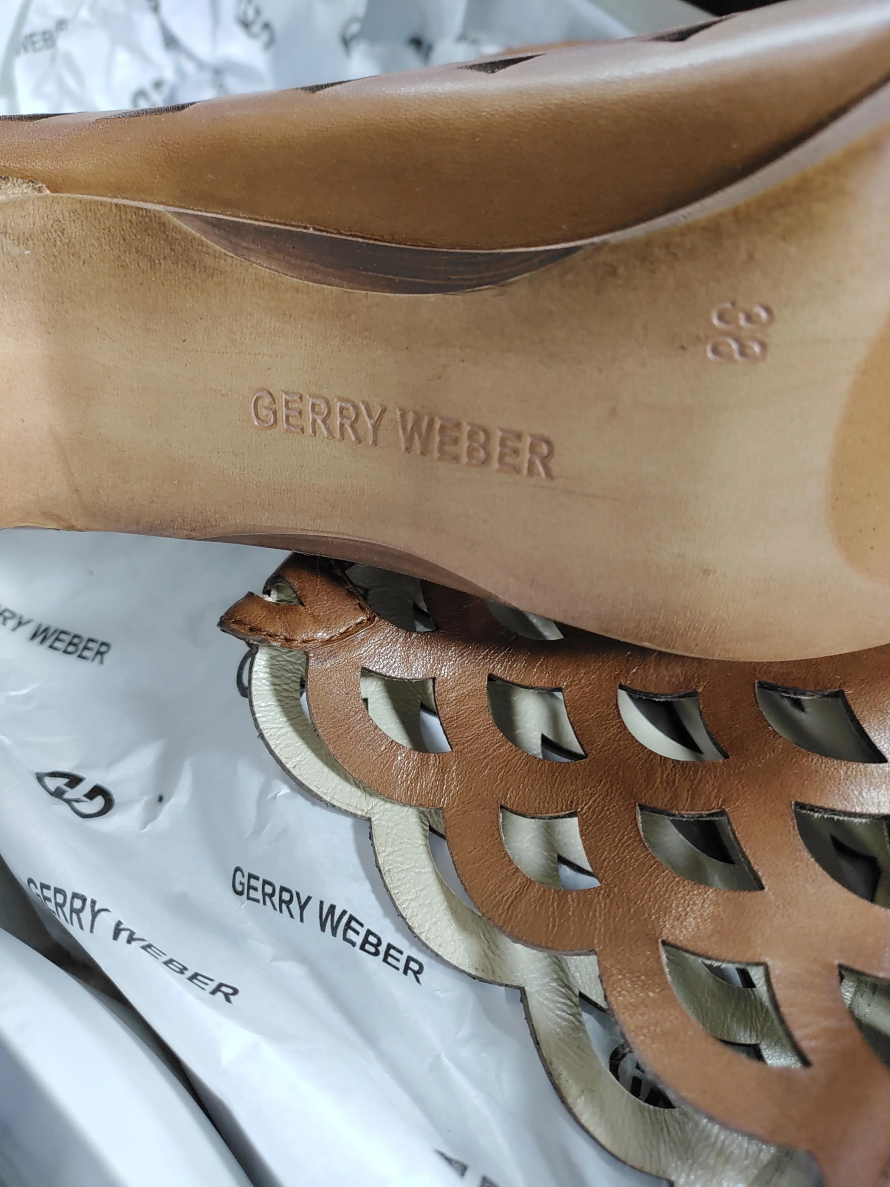 Gerry Weber Women's Boots UK 5 Tan 100% Leather Combat - Image 8