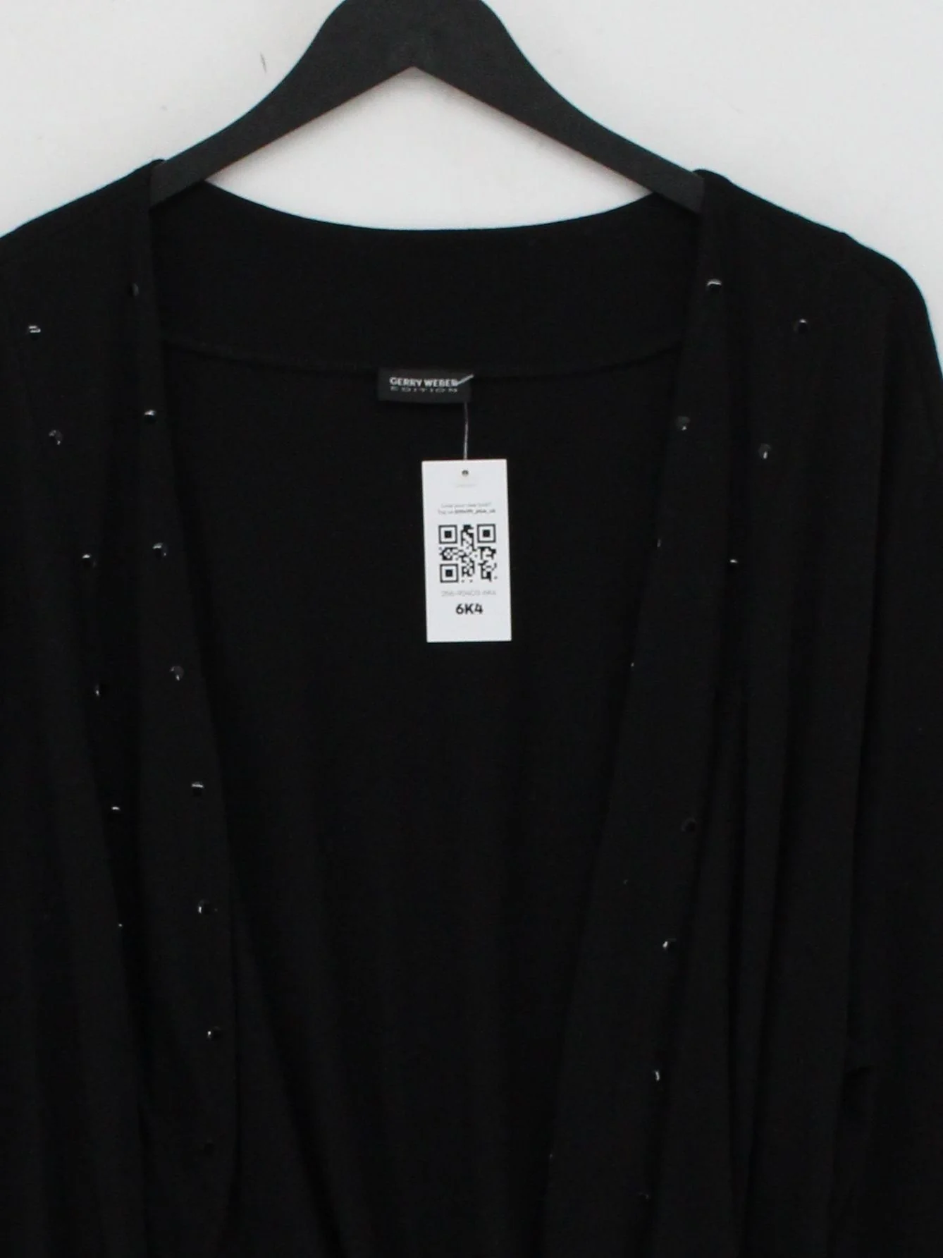 Gerry Weber Women's Cardigan UK 20 Black Cotton with Lyocell Modal Cardigan - Image 3