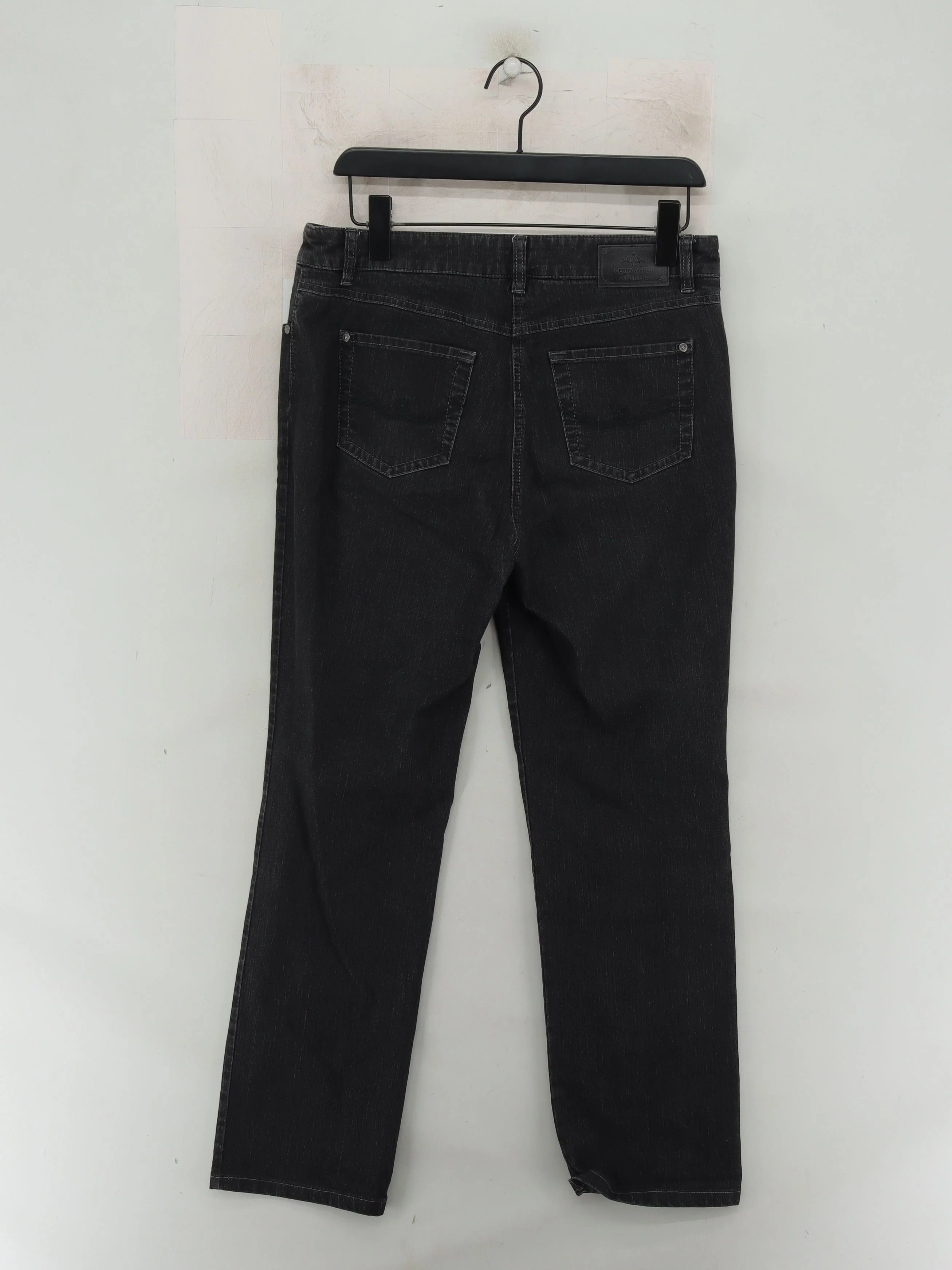 Gerry Weber Women's Jeans UK 14 Black Polyester with Cotton Straight - Image 2