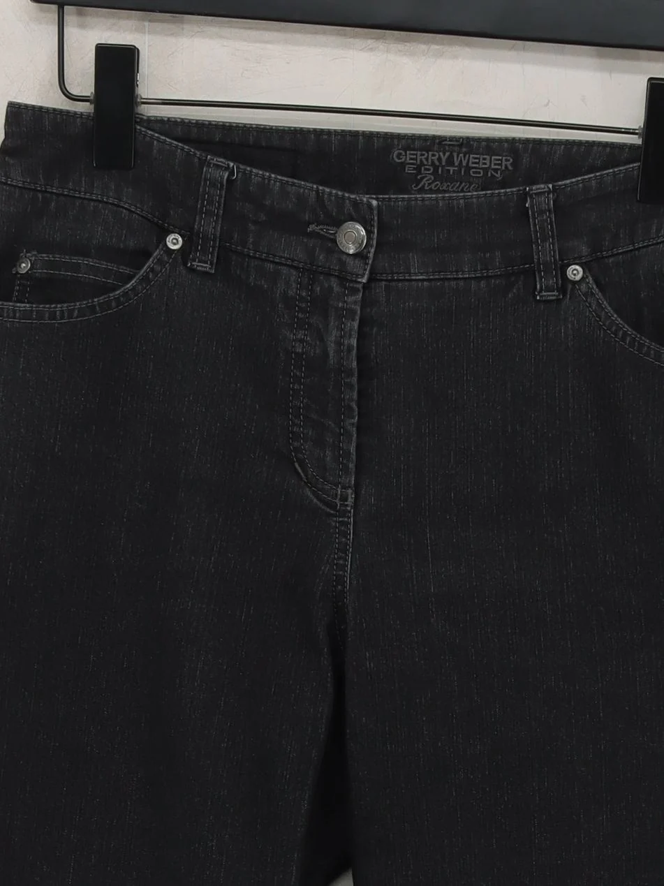 Gerry Weber Women's Jeans UK 14 Black Polyester with Cotton Straight - Image 3