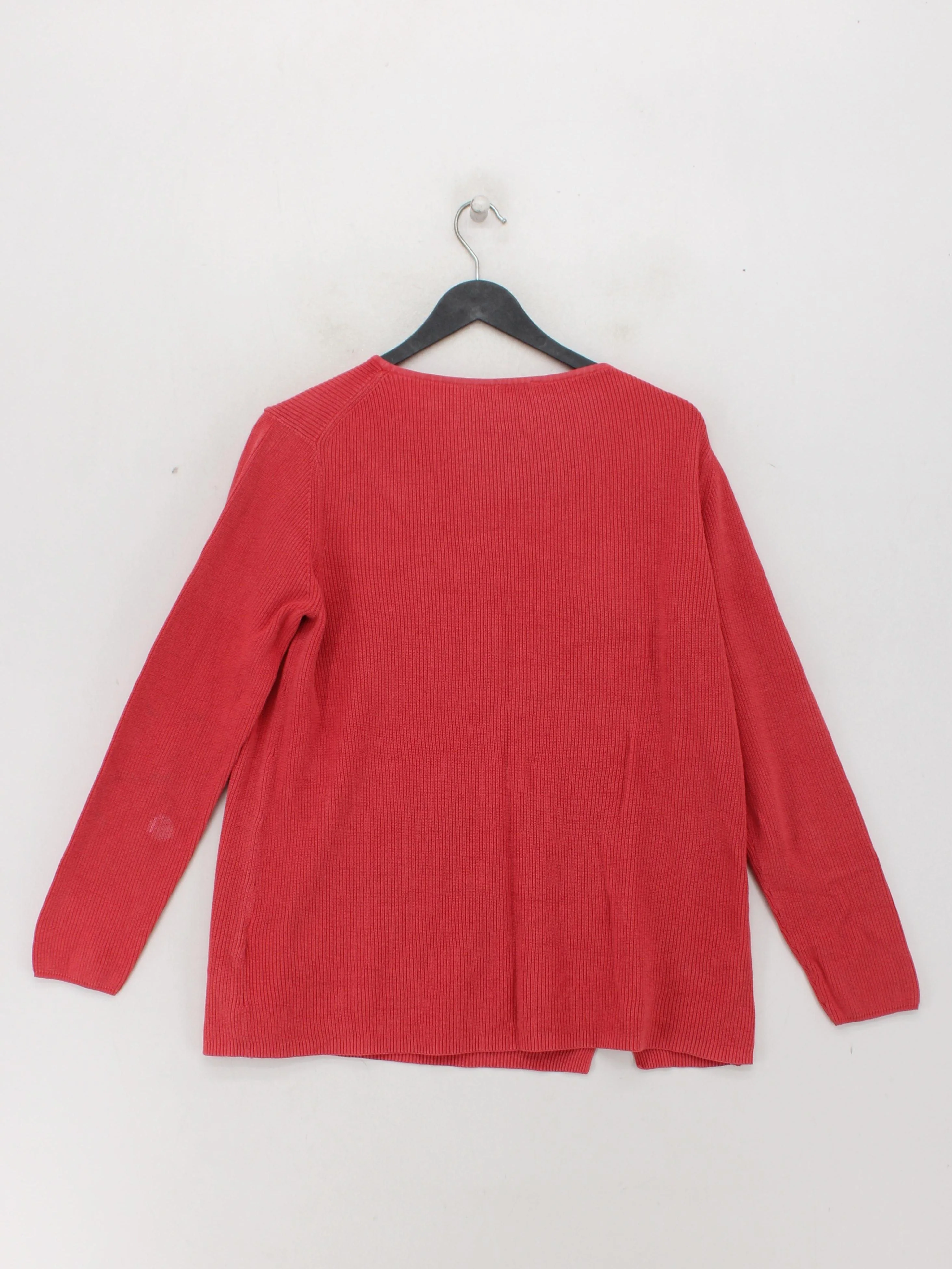 Gerry Weber Women's Jumper UK 12 Red 100% Cotton Crew Neck Pullover - Image 2