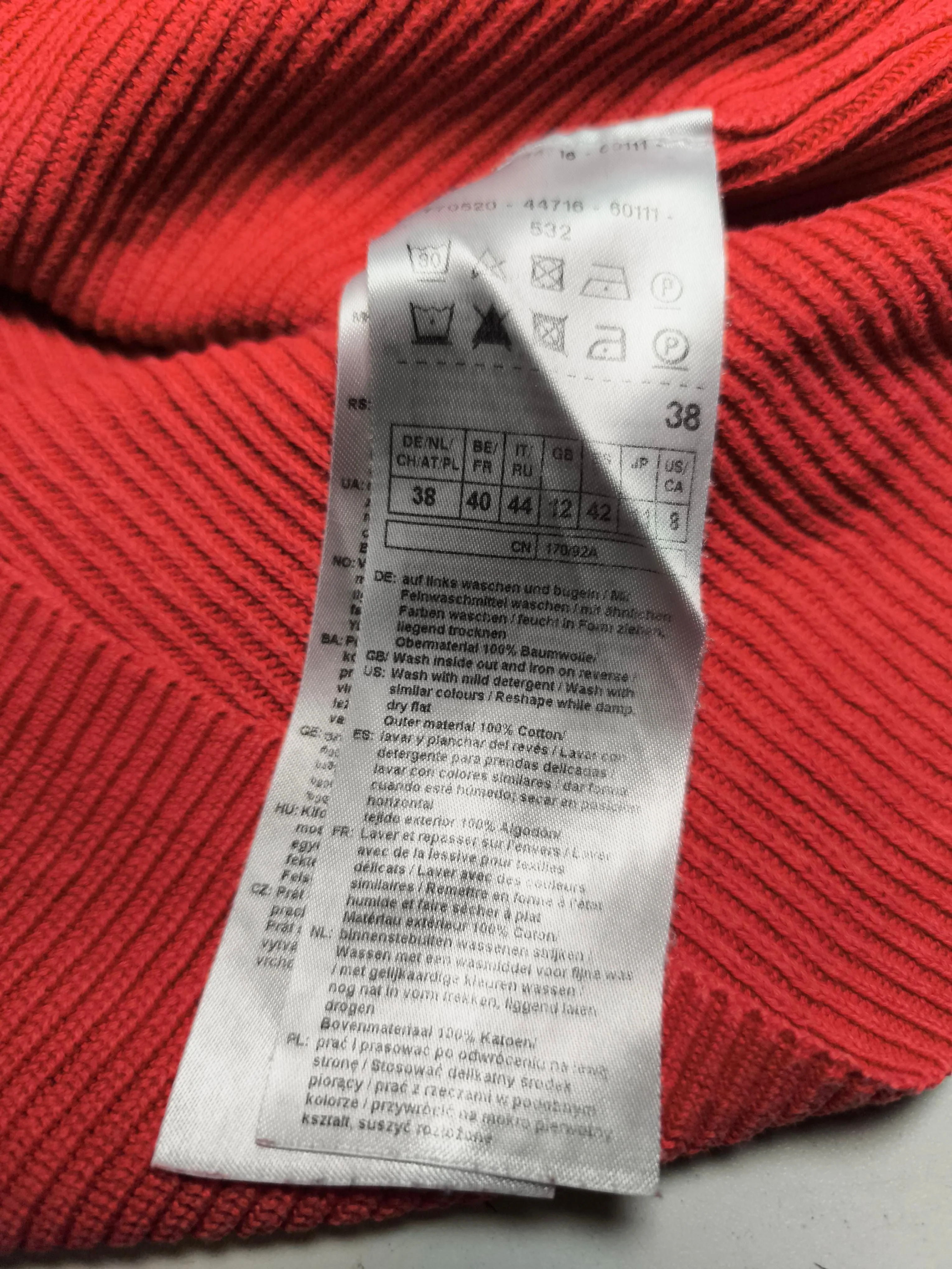 Gerry Weber Women's Jumper UK 12 Red 100% Cotton Crew Neck Pullover - Image 7