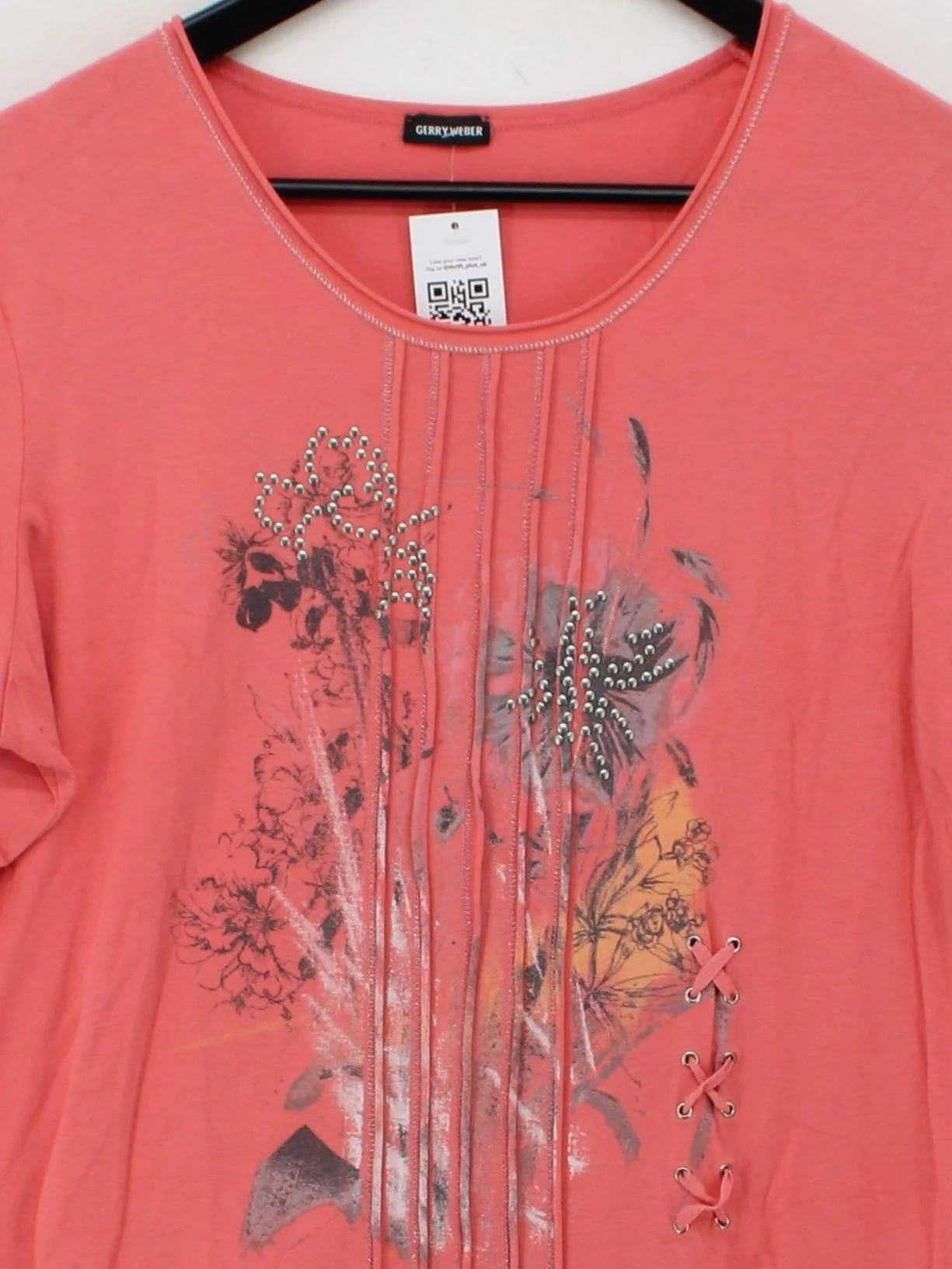 Gerry Weber Women's T-Shirt M Pink Cotton with Elastane, Lyocell Modal Basic - Image 3