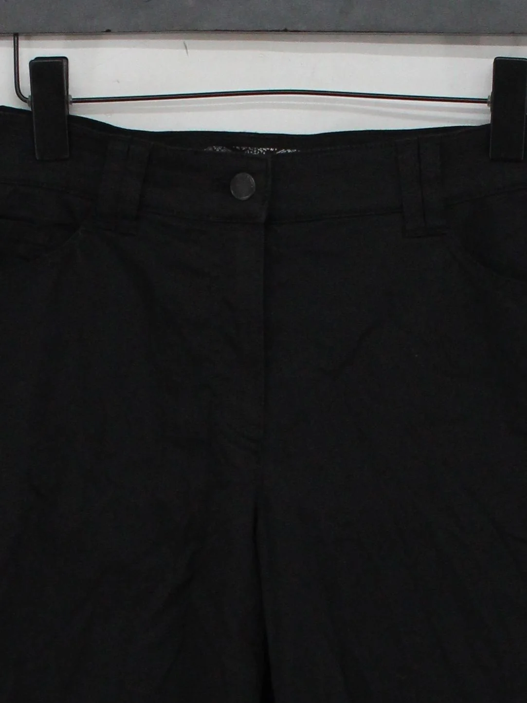 Gerry Weber Women's Trousers UK 16 Black Cotton with Elastane Straight Capri - Image 3