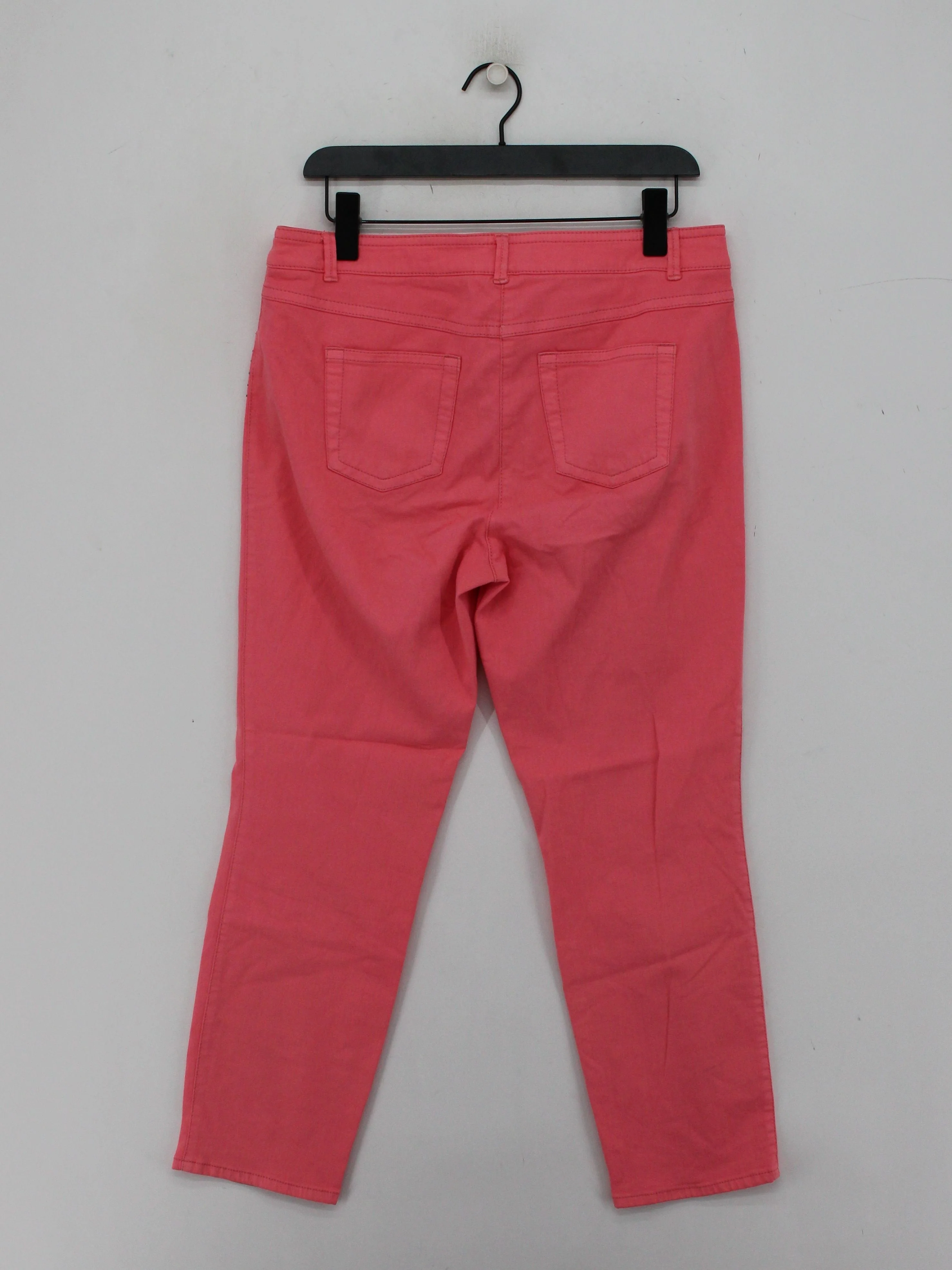 Gerry Weber Women's Trousers UK 16 Pink Cotton with Polyester, Elastane Capri - Image 2