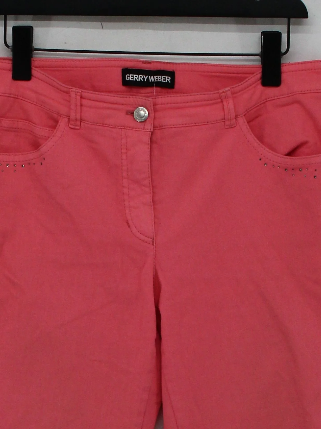 Gerry Weber Women's Trousers UK 16 Pink Cotton with Polyester, Elastane Capri - Image 3