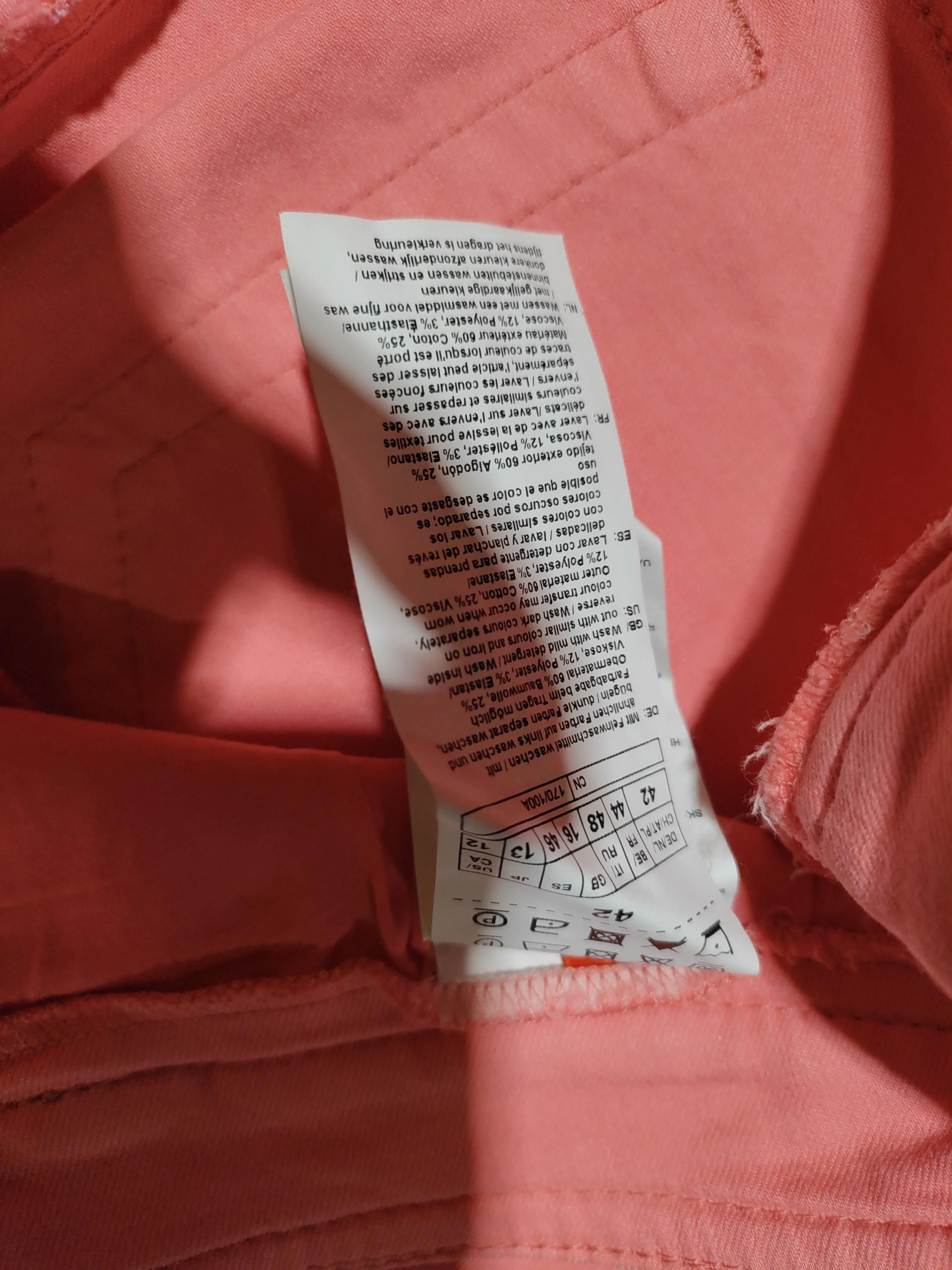 Gerry Weber Women's Trousers UK 16 Pink Cotton with Polyester, Elastane Capri - Image 6