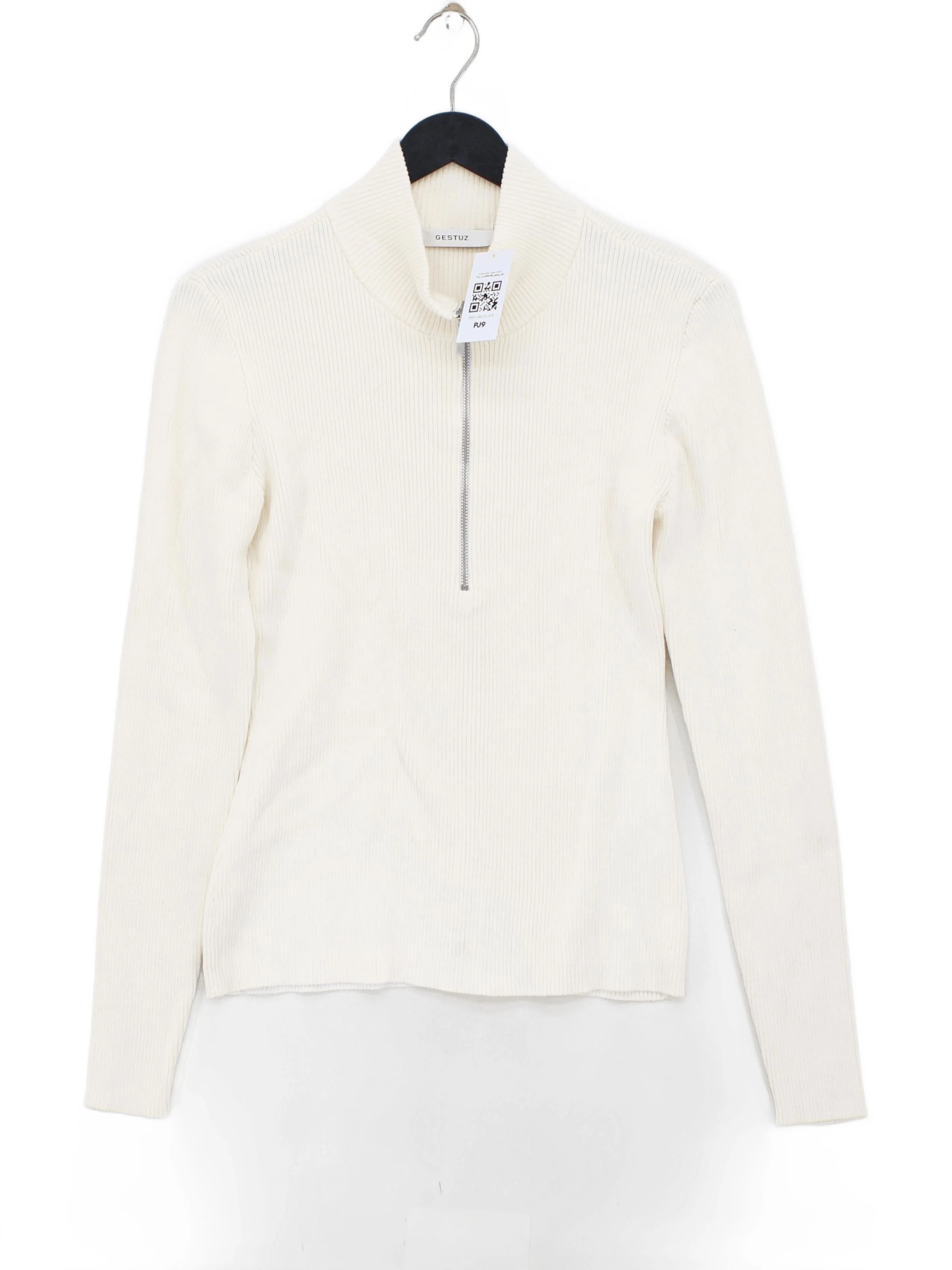 Gestuz Women's Top S Cream Cotton with Polyamide, Elastane Basic