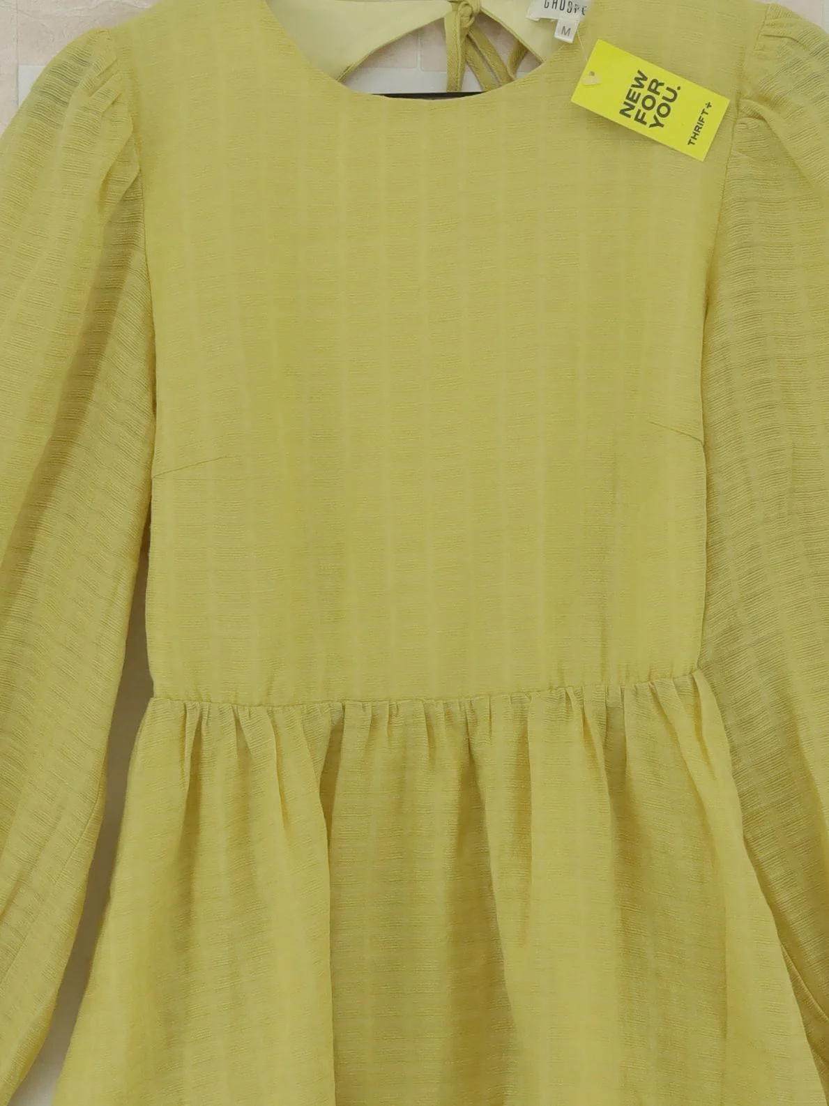 Ghospell A-Line Mini Dress M in Yellow - Image 3