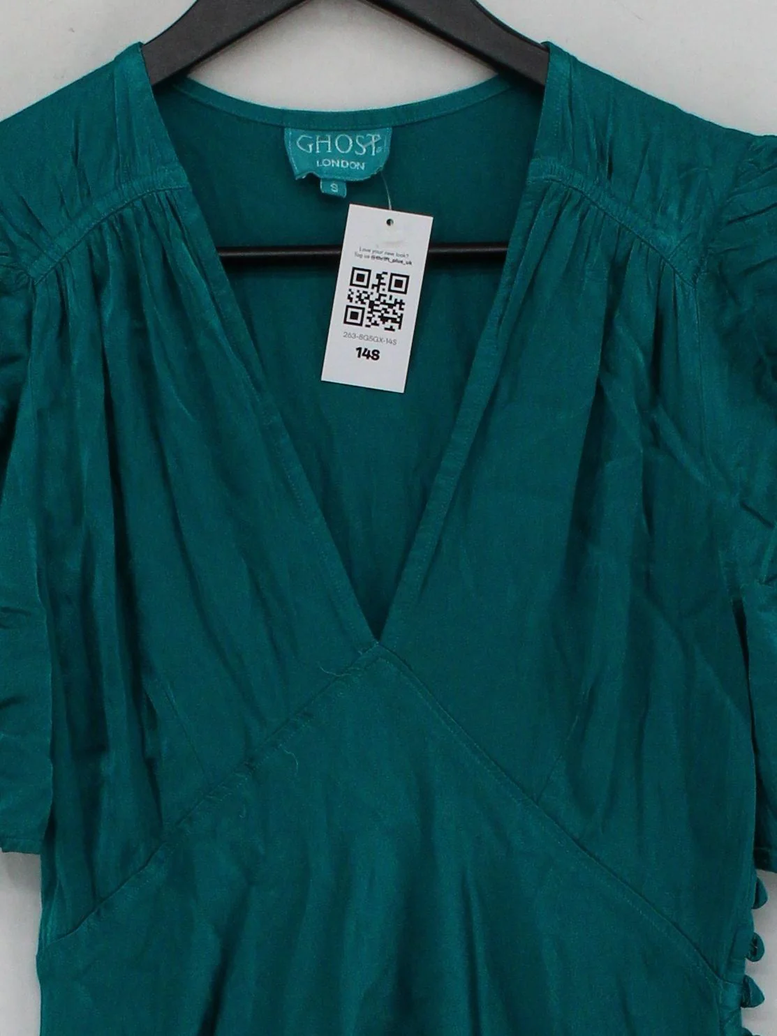 Ghost A-Line Mini Dress UK8 in Green - Image 3