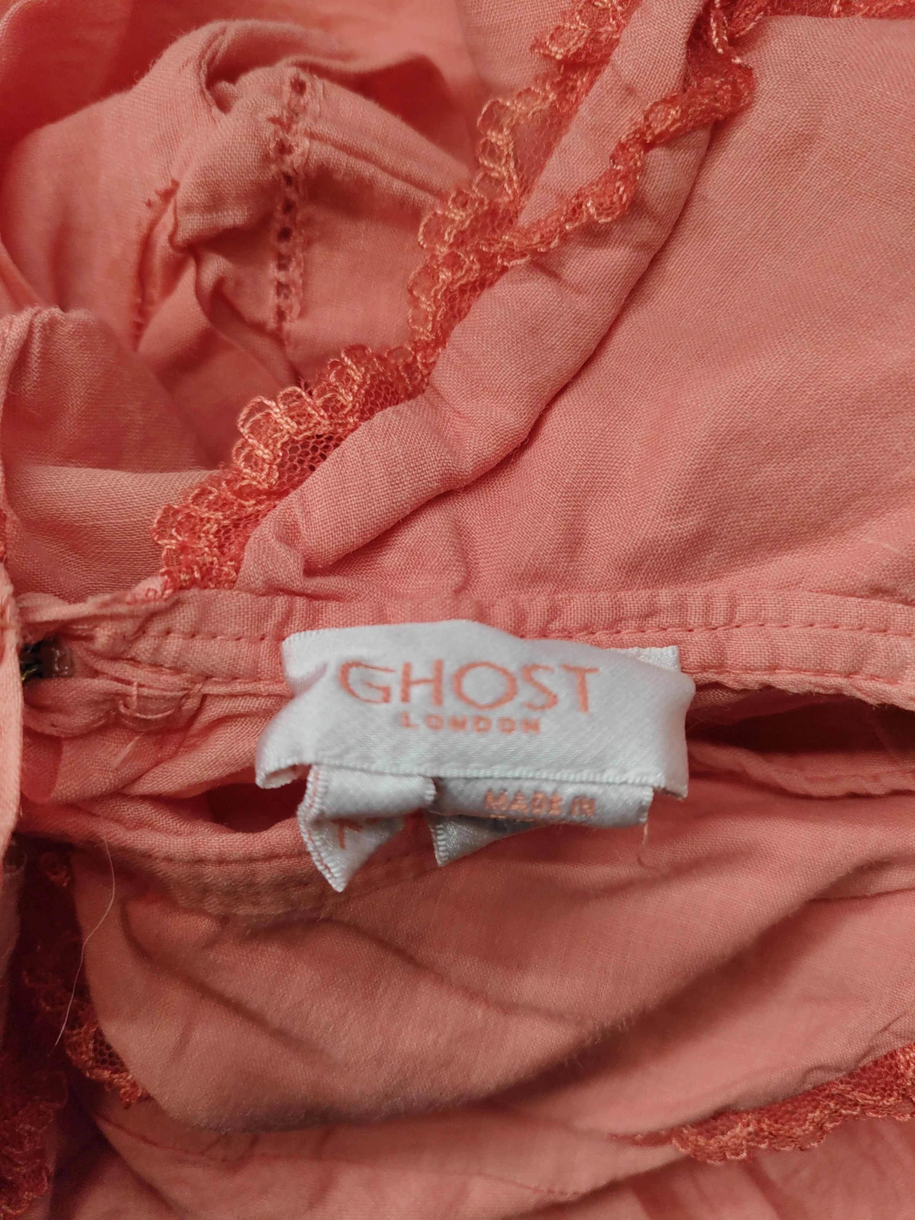 Ghost London Shirt Midi Dress XS in Orange - Image 5