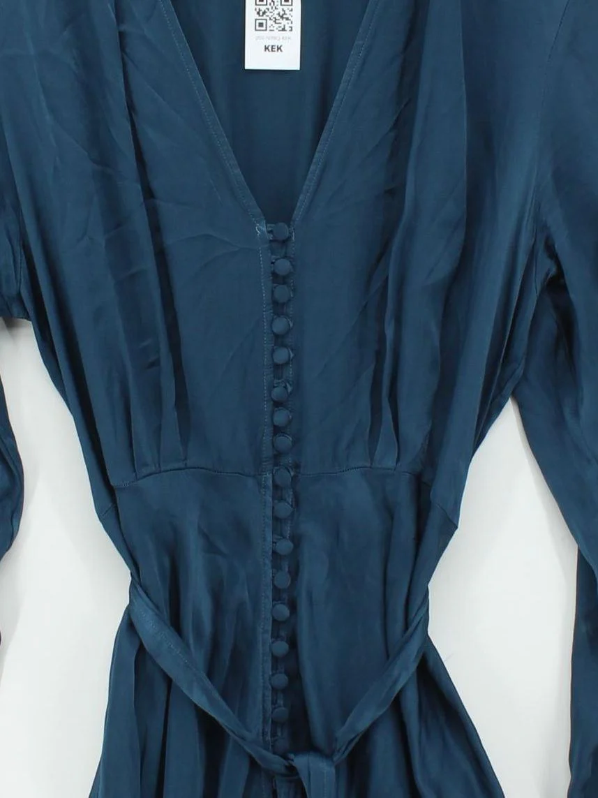 Ghost London Wrap Midi Dress XL in Blue - Image 3