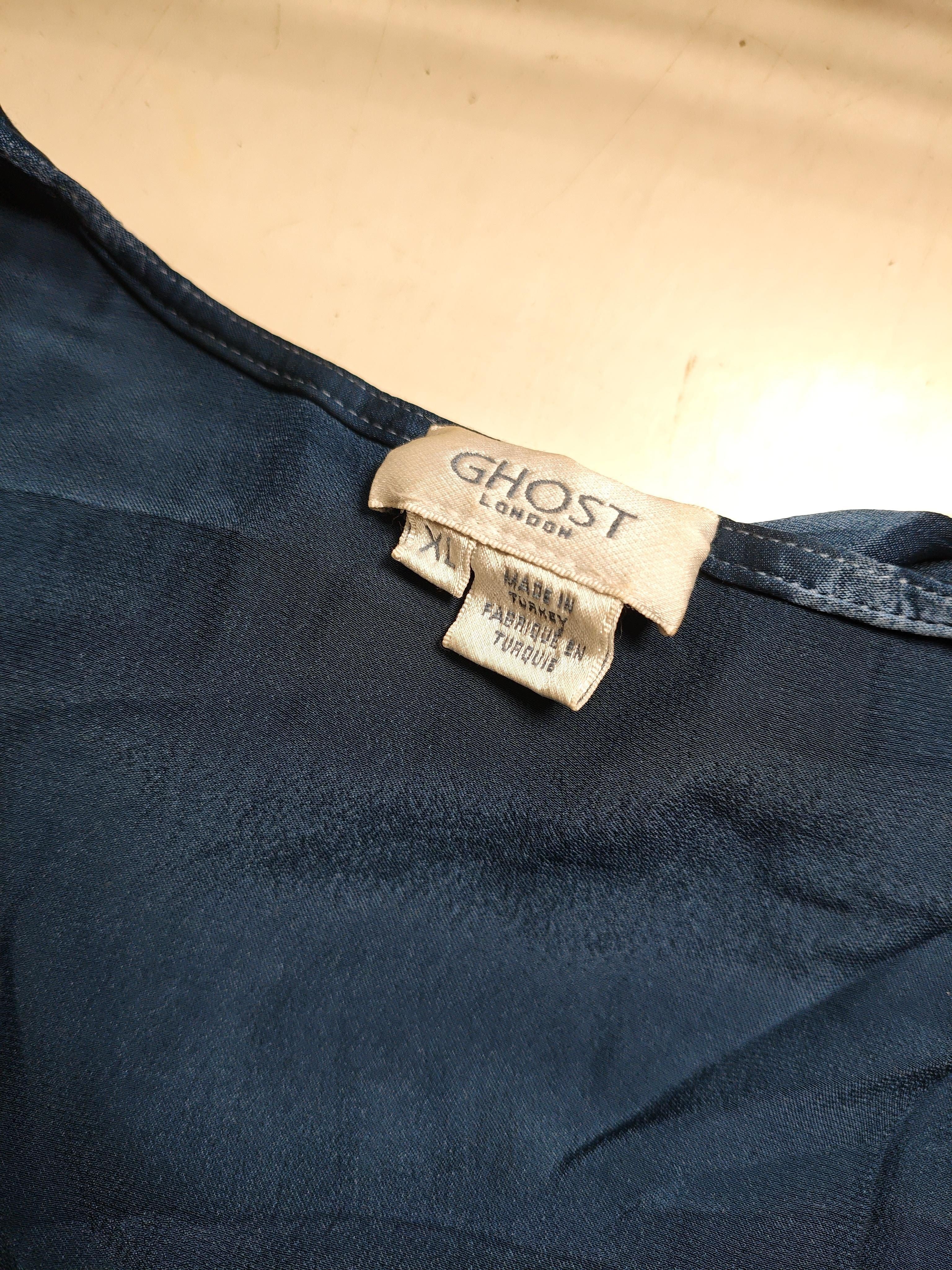 Ghost London Wrap Midi Dress XL in Blue - Image 5