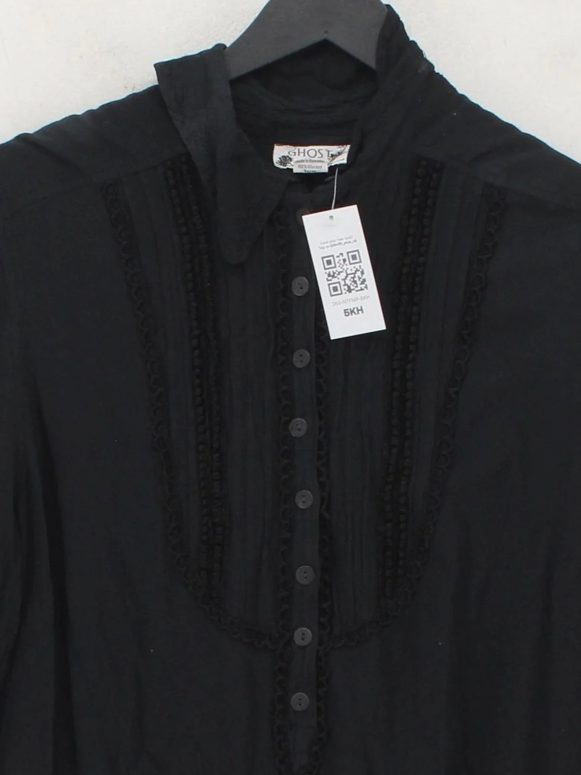 Ghost Shirt Mini Dress UK16 in Black - Image 3