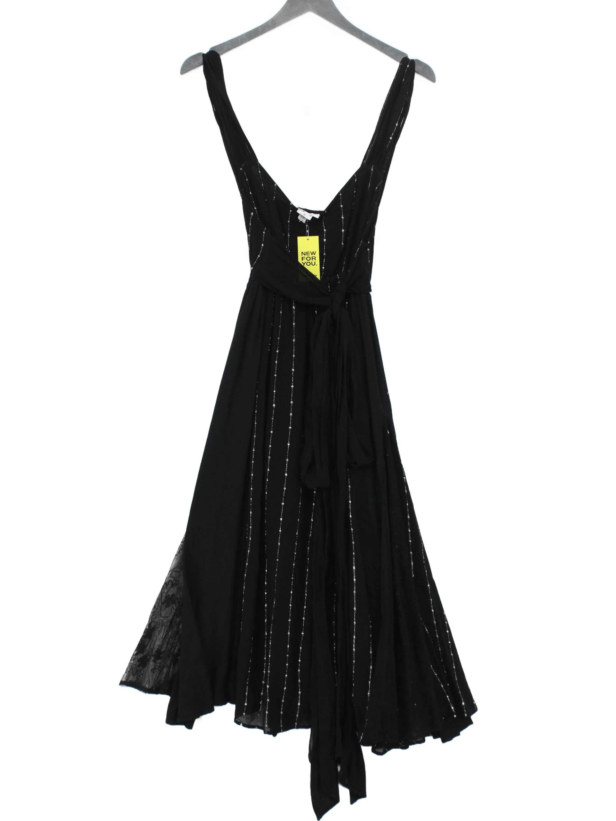 Ghost Slip Midi Dress UK8 in Black