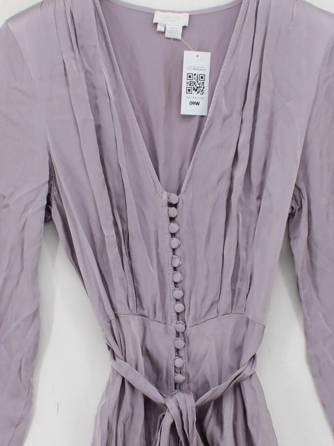 Ghost Wrap Midi Dress L in Purple - Image 3