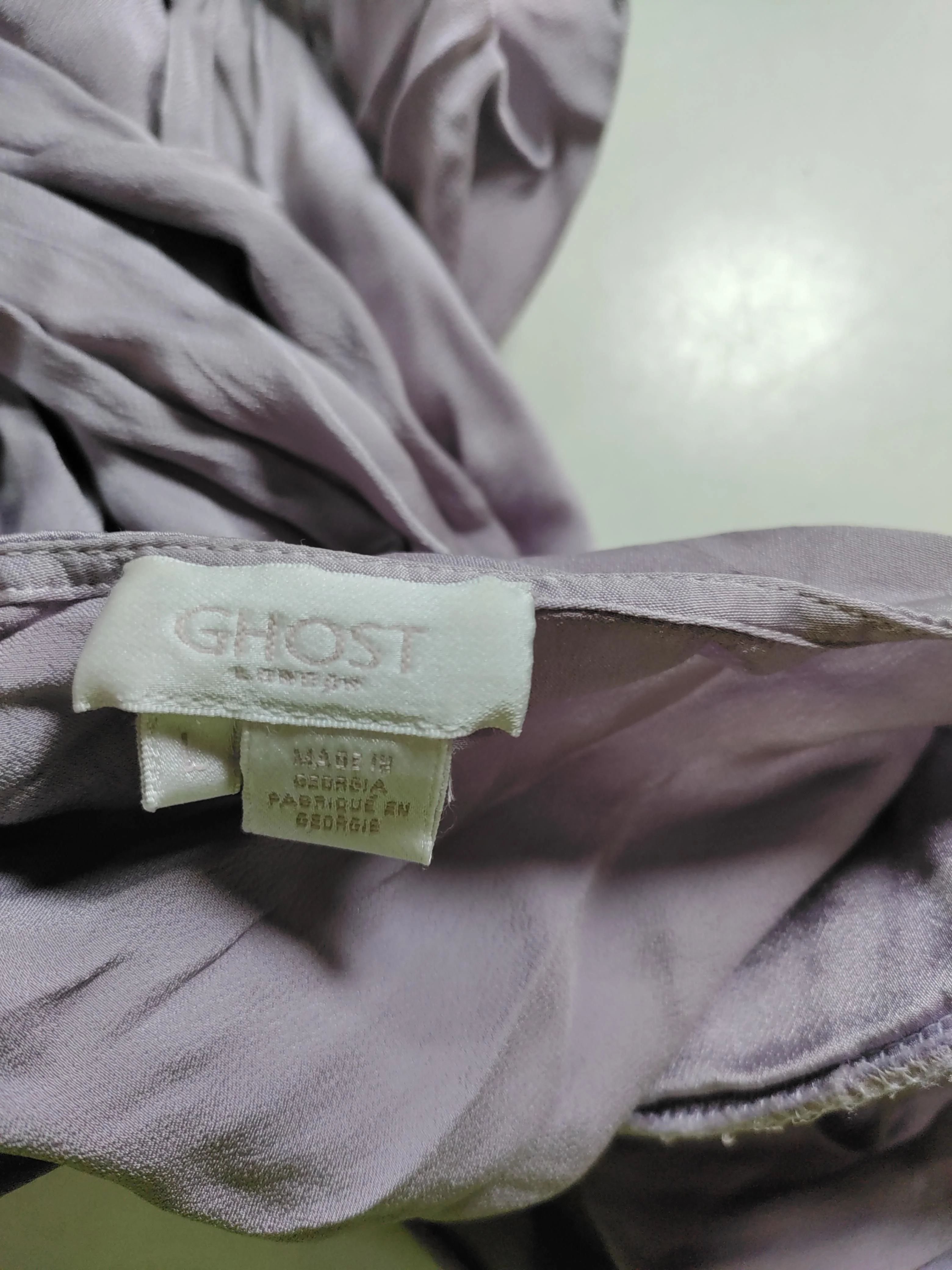 Ghost Wrap Midi Dress L in Purple - Image 5