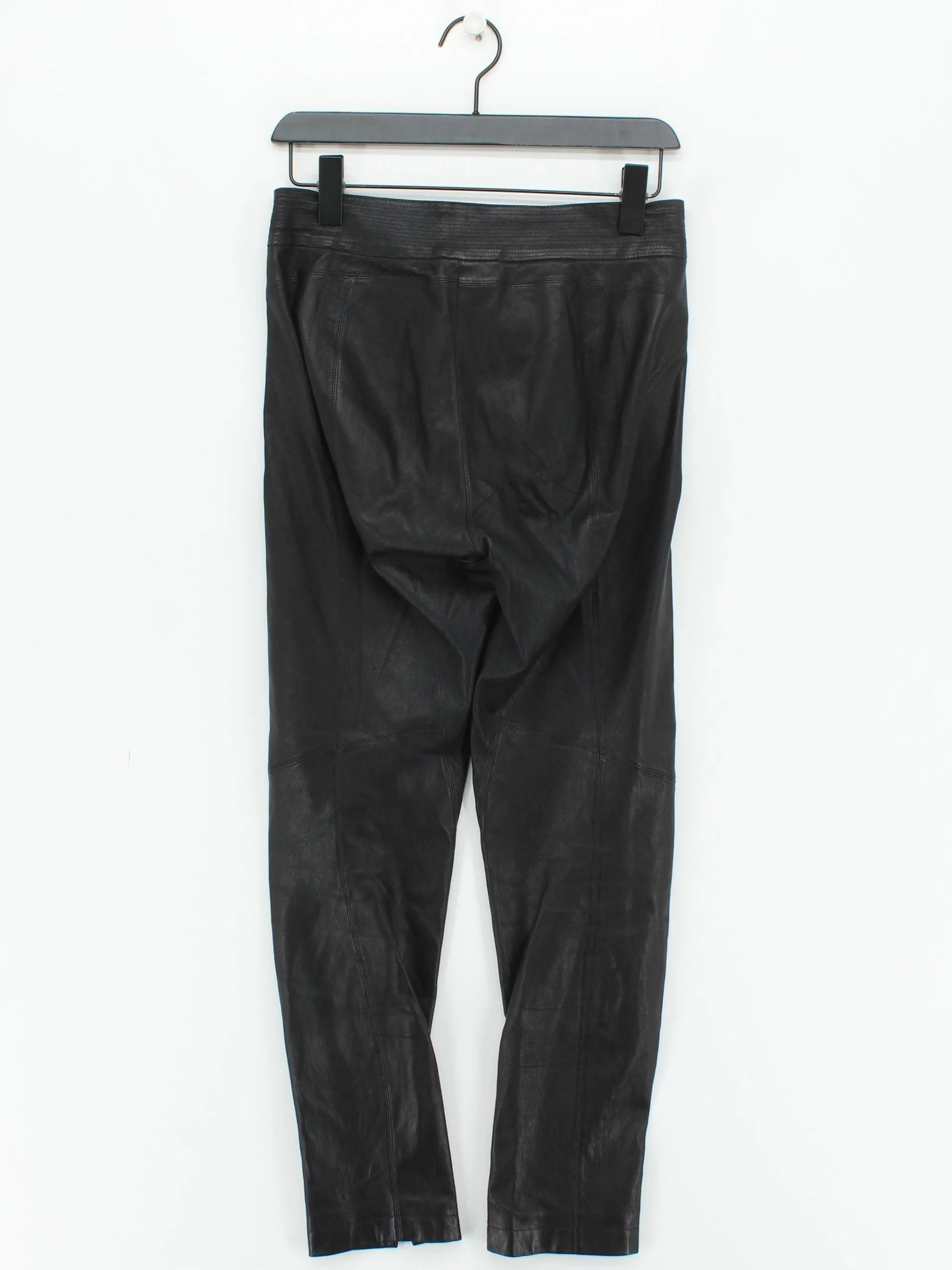 Gianfranco Ferré Women's Trousers S Black 100% Leather Straight Cropped - Image 2
