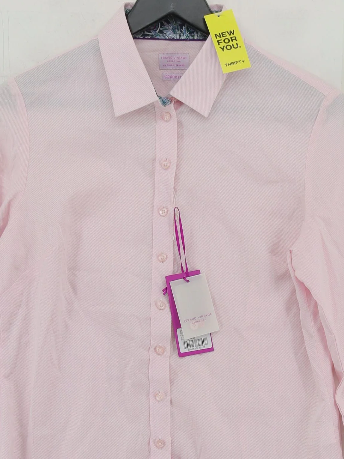 Gianni Feraud Women's Shirt UK 10 Pink 100% Cotton Long Sleeve Collared Basic - Image 3