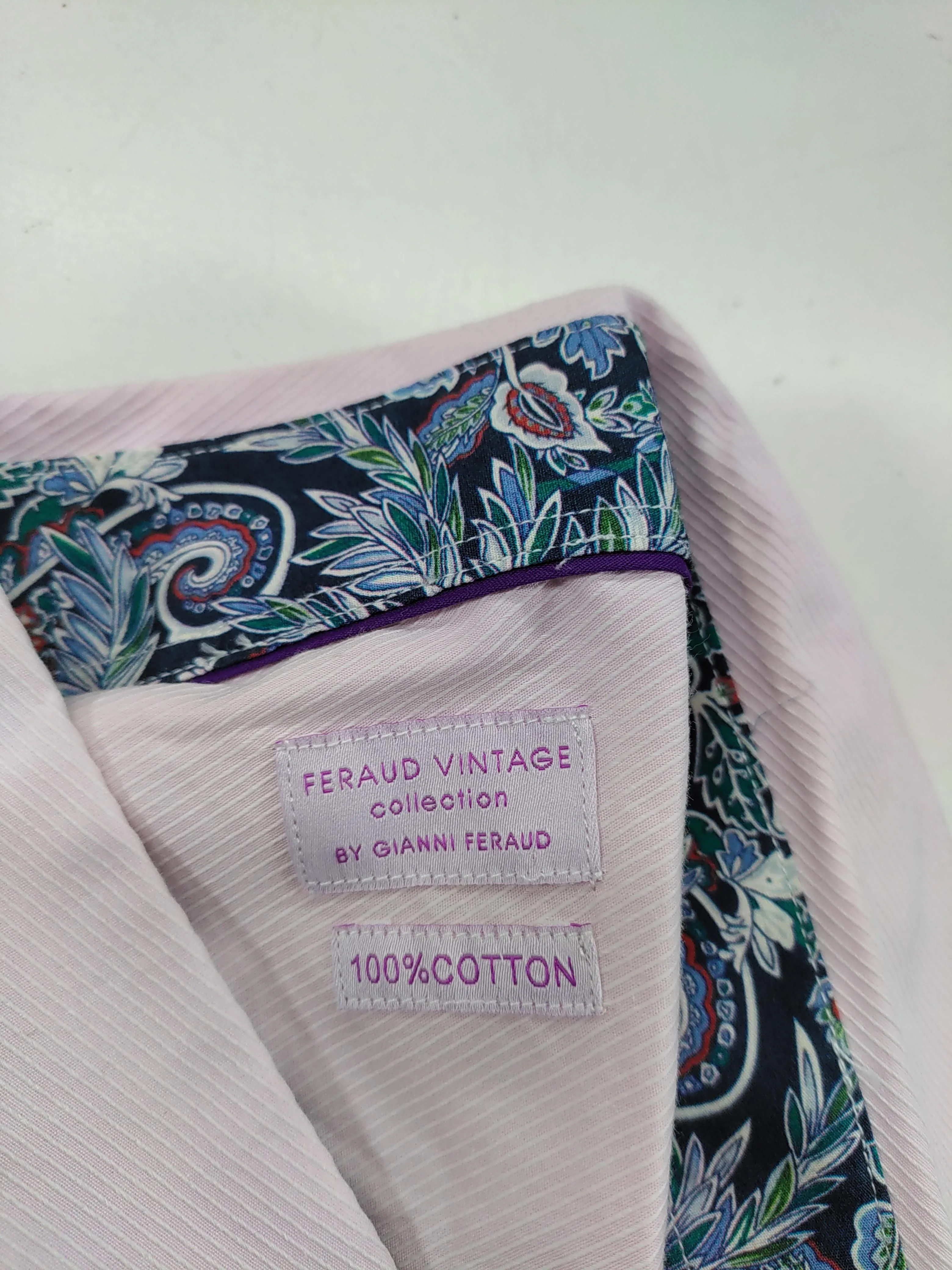 Gianni Feraud Women's Shirt UK 10 Pink 100% Cotton Long Sleeve Collared Basic - Image 5