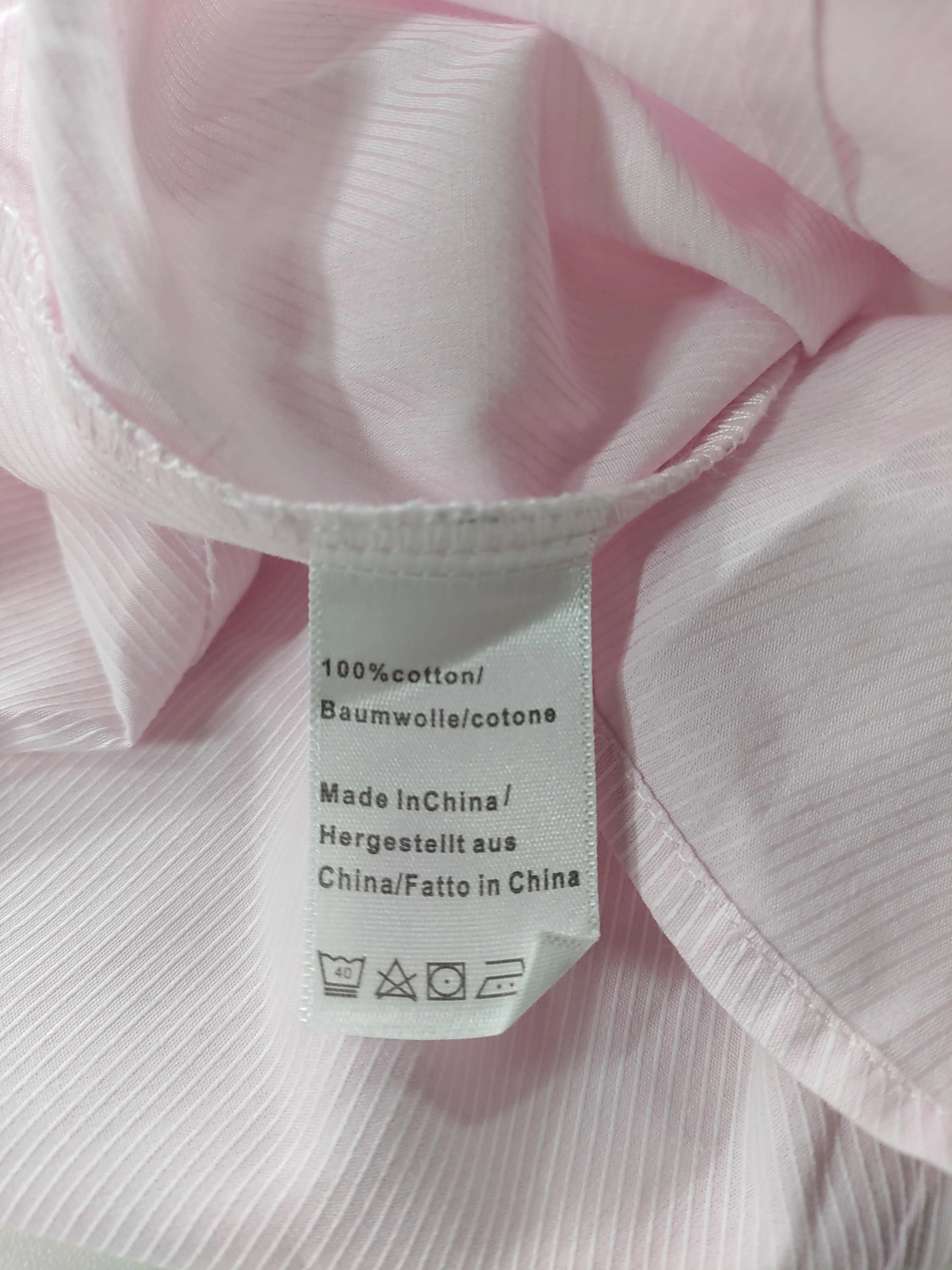 Gianni Feraud Women's Shirt UK 10 Pink 100% Cotton Long Sleeve Collared Basic - Image 6