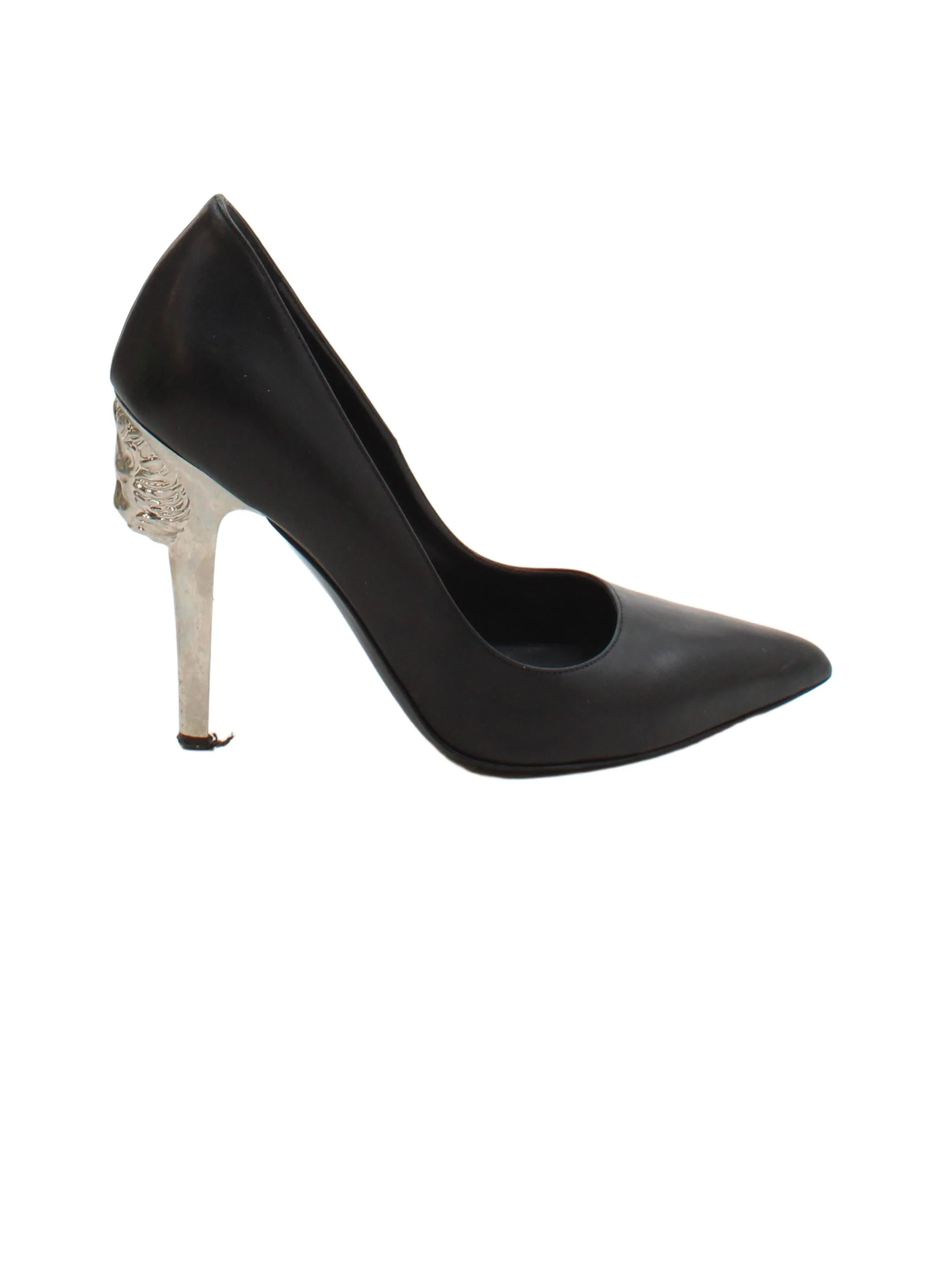 Gianni Versace Women's Heels UK 4 Black 100% Leather Court