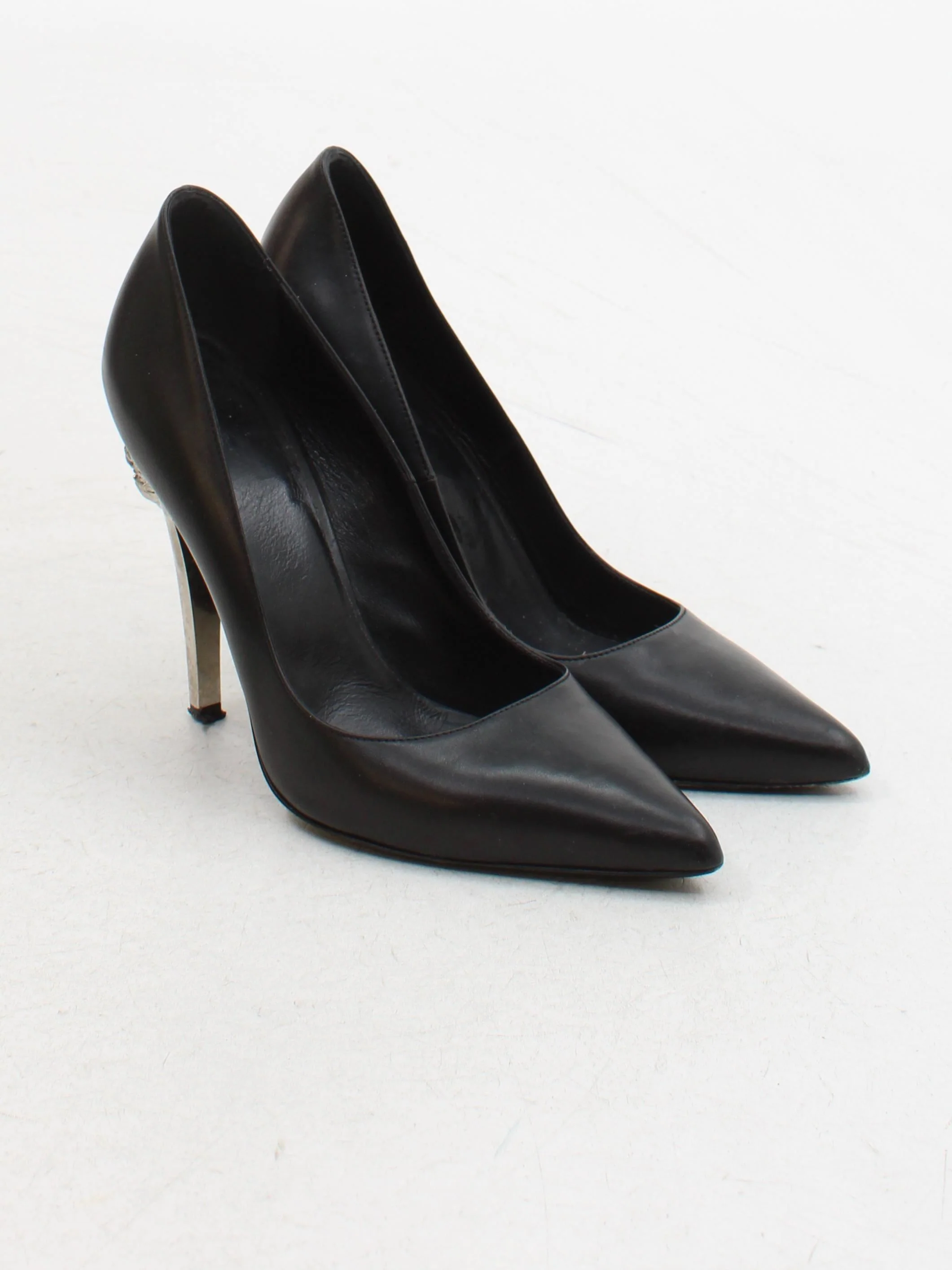 Gianni Versace Women's Heels UK 4 Black 100% Leather Court - Image 4