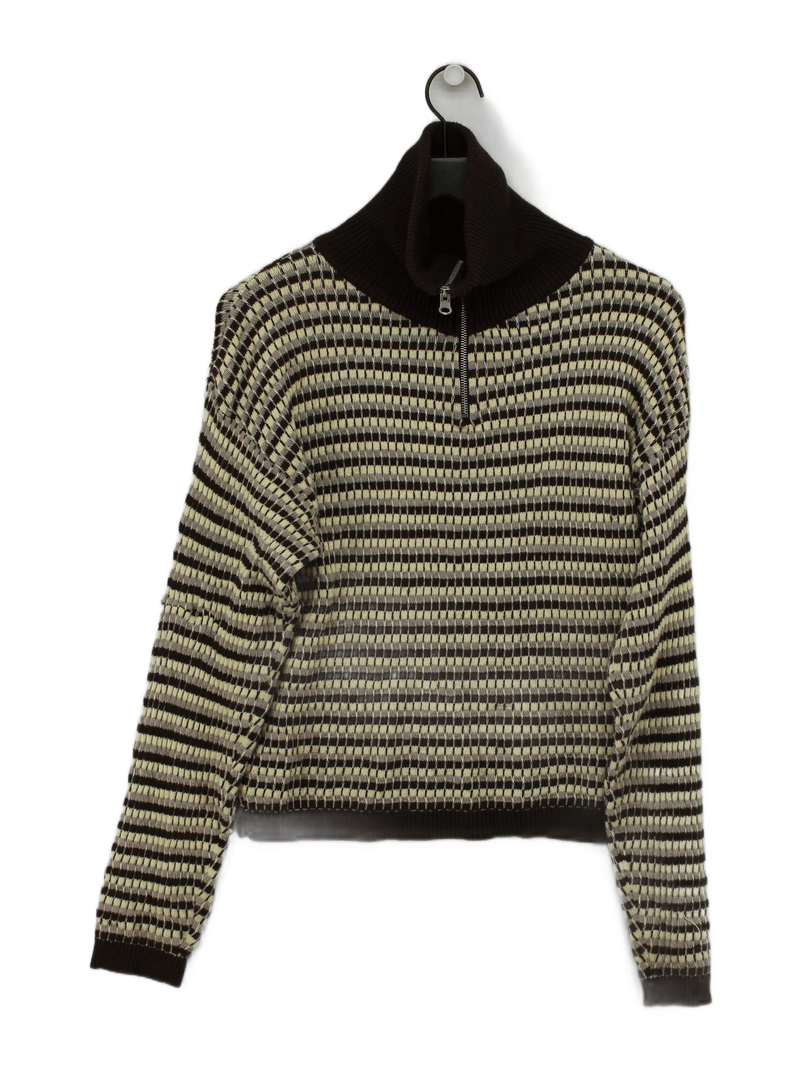 Gimaguas Men's Jumper L Multi Striped 100% Cotton High Neck Pullover