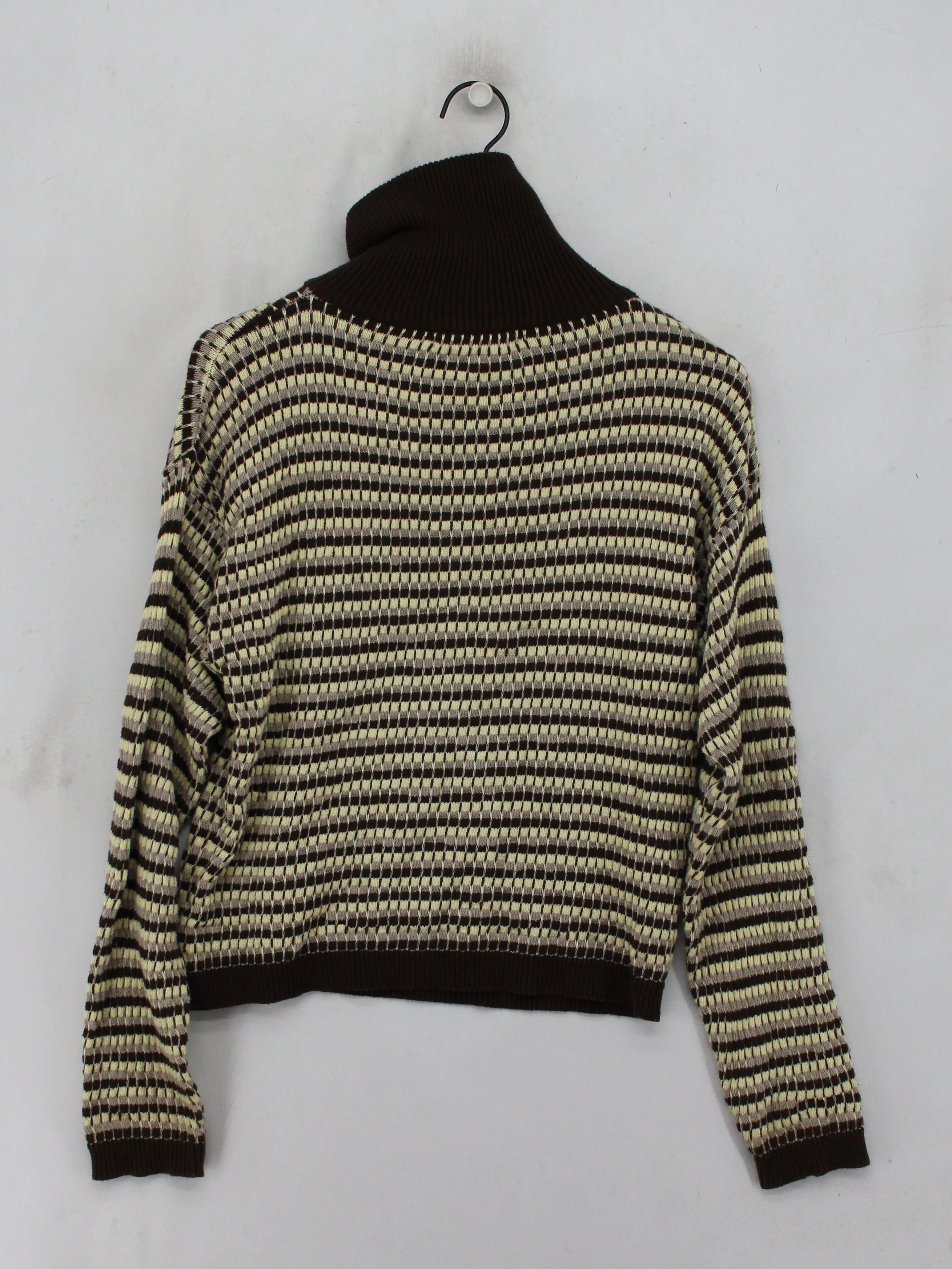 Gimaguas Men's Jumper L Multi Striped 100% Cotton High Neck Pullover - Image 2