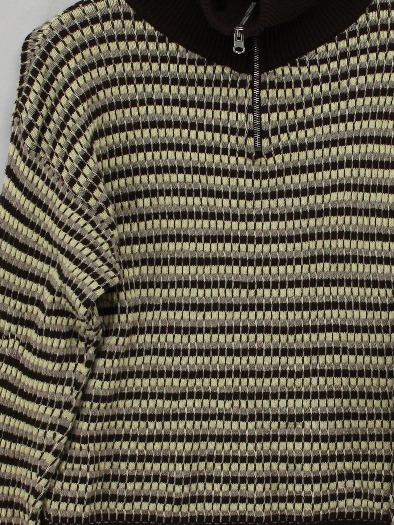 Gimaguas Men's Jumper L Multi Striped 100% Cotton High Neck Pullover - Image 3
