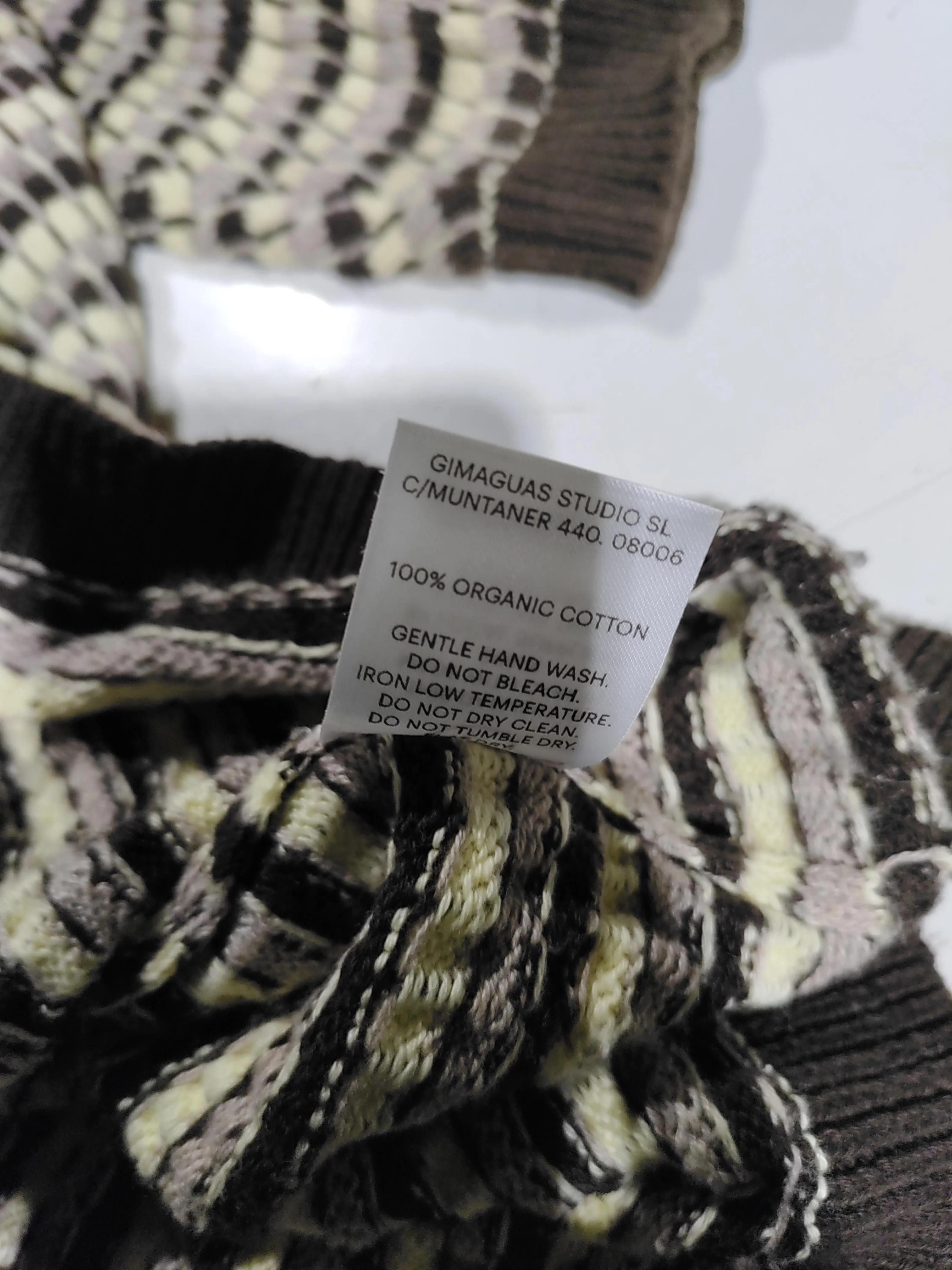 Gimaguas Men's Jumper L Multi Striped 100% Cotton High Neck Pullover - Image 6
