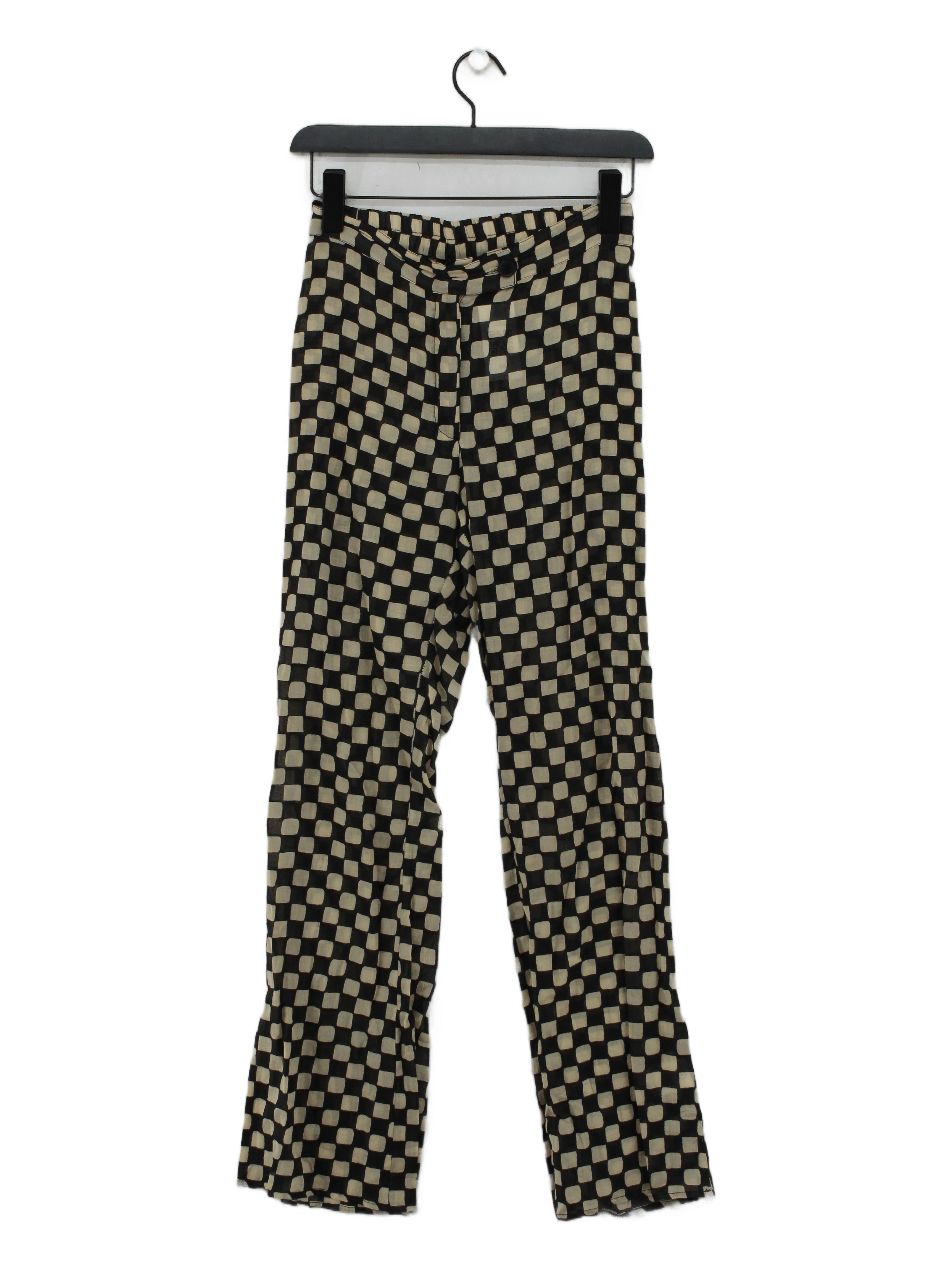 Gimaguas Women's Trousers S Black Checkered 100% Other Straight Chino