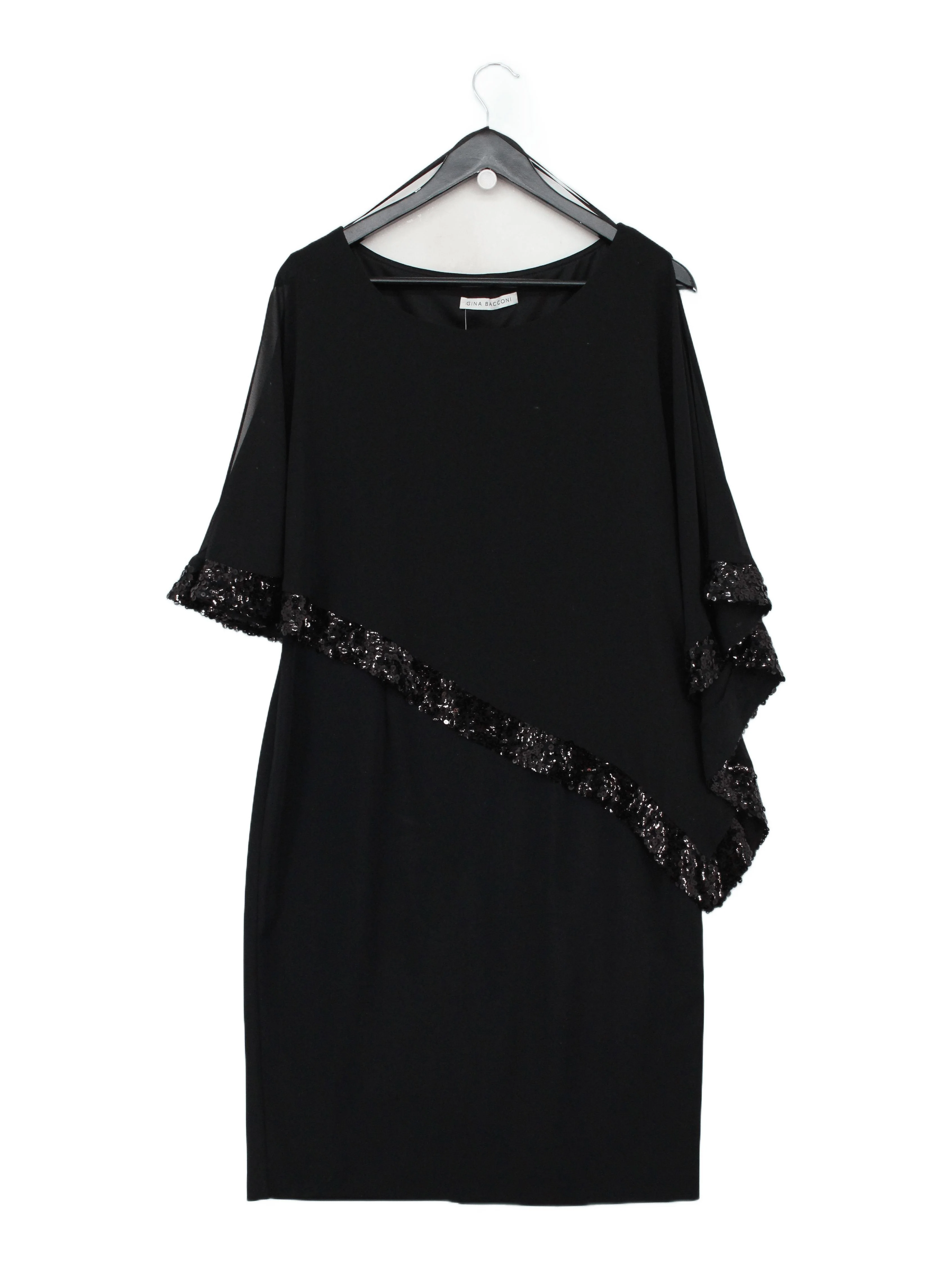 Gina Bacconi T-Shirt Mini Dress UK12 in Black