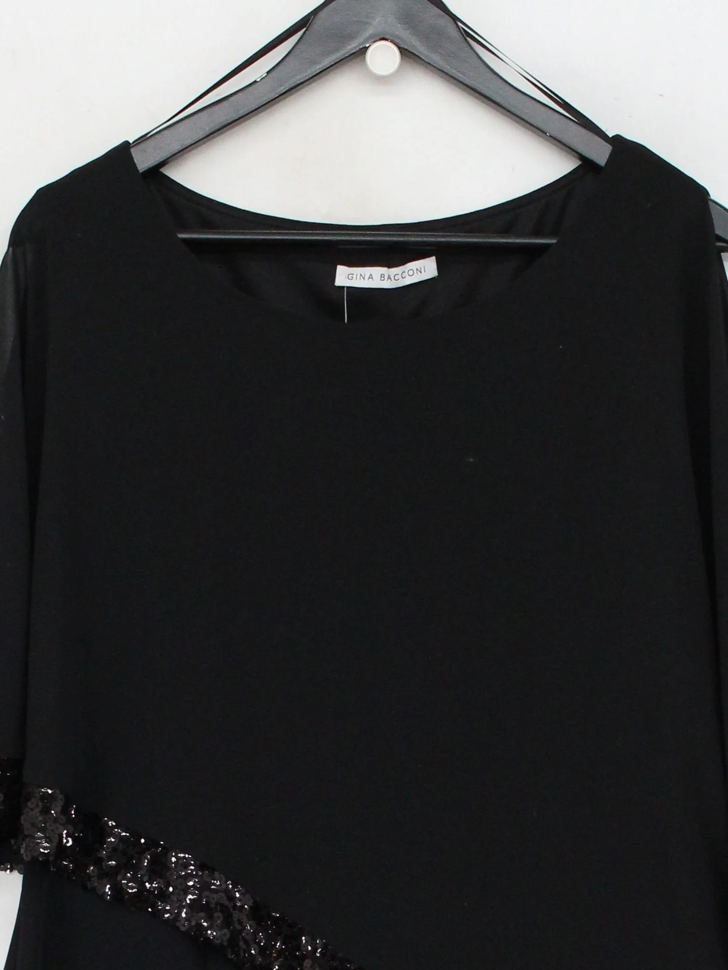Gina Bacconi T-Shirt Mini Dress UK12 in Black - Image 3