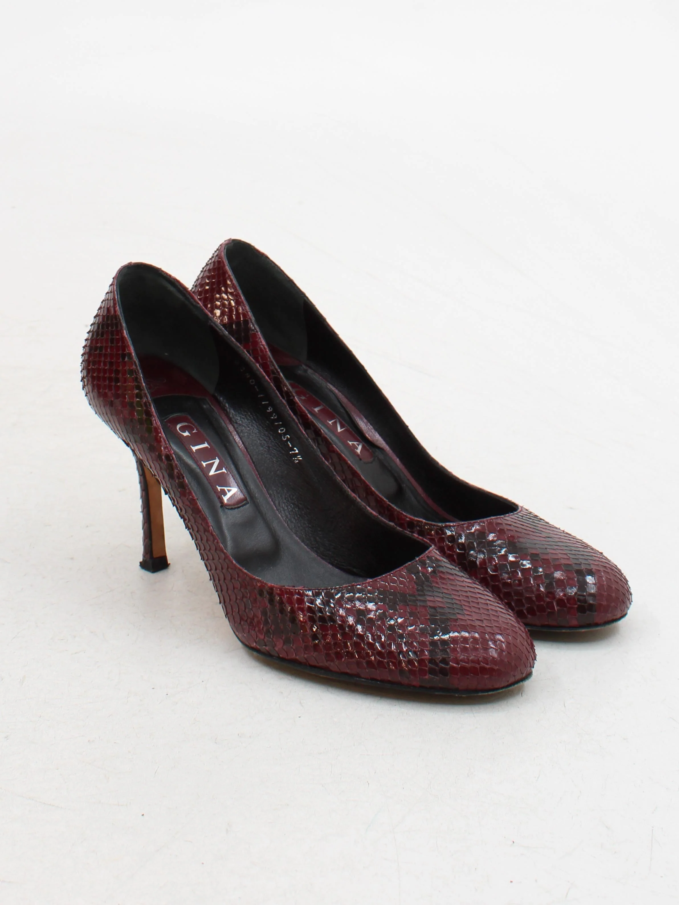 Gina Women's Heels UK 7.5 Red Animal Print Animal Fur with Leather Court - Image 4
